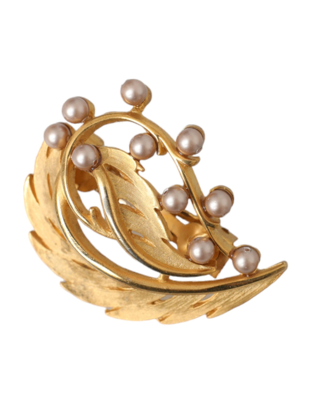 Gold Messing Blatt verziert Schmuck Brosche Haarnadel