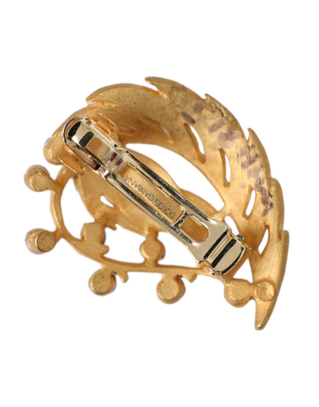 Gold Messing Blatt verziert Schmuck Brosche Haarnadel