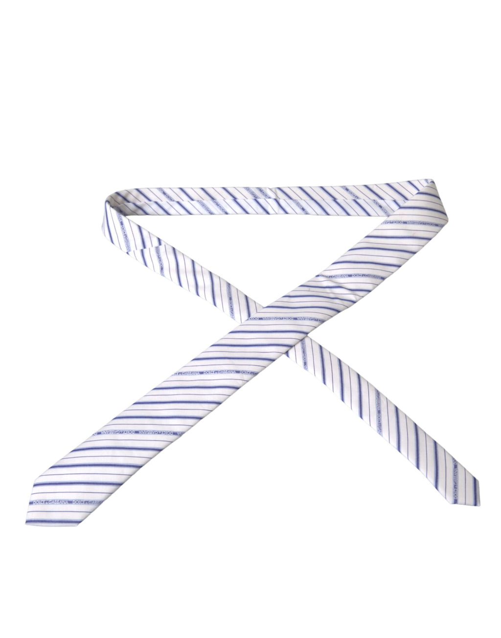 Verstellbare Seidenkrawatte mit weißen und blauen Streifen