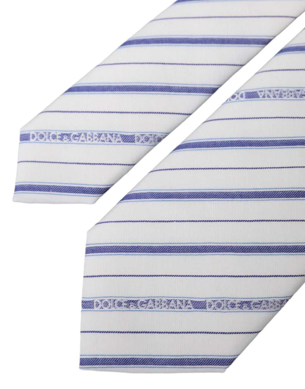 Verstellbare Seidenkrawatte mit weißen und blauen Streifen