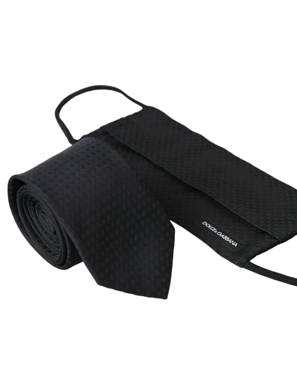 Schwarze Gesichtsmaske aus 100 % Seide mit verstellbarem Krawattenband