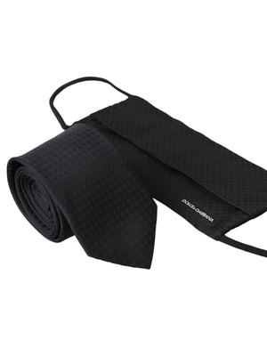 Schwarze Gesichtsmaske aus 100 % Seide mit verstellbarem Krawattenband
