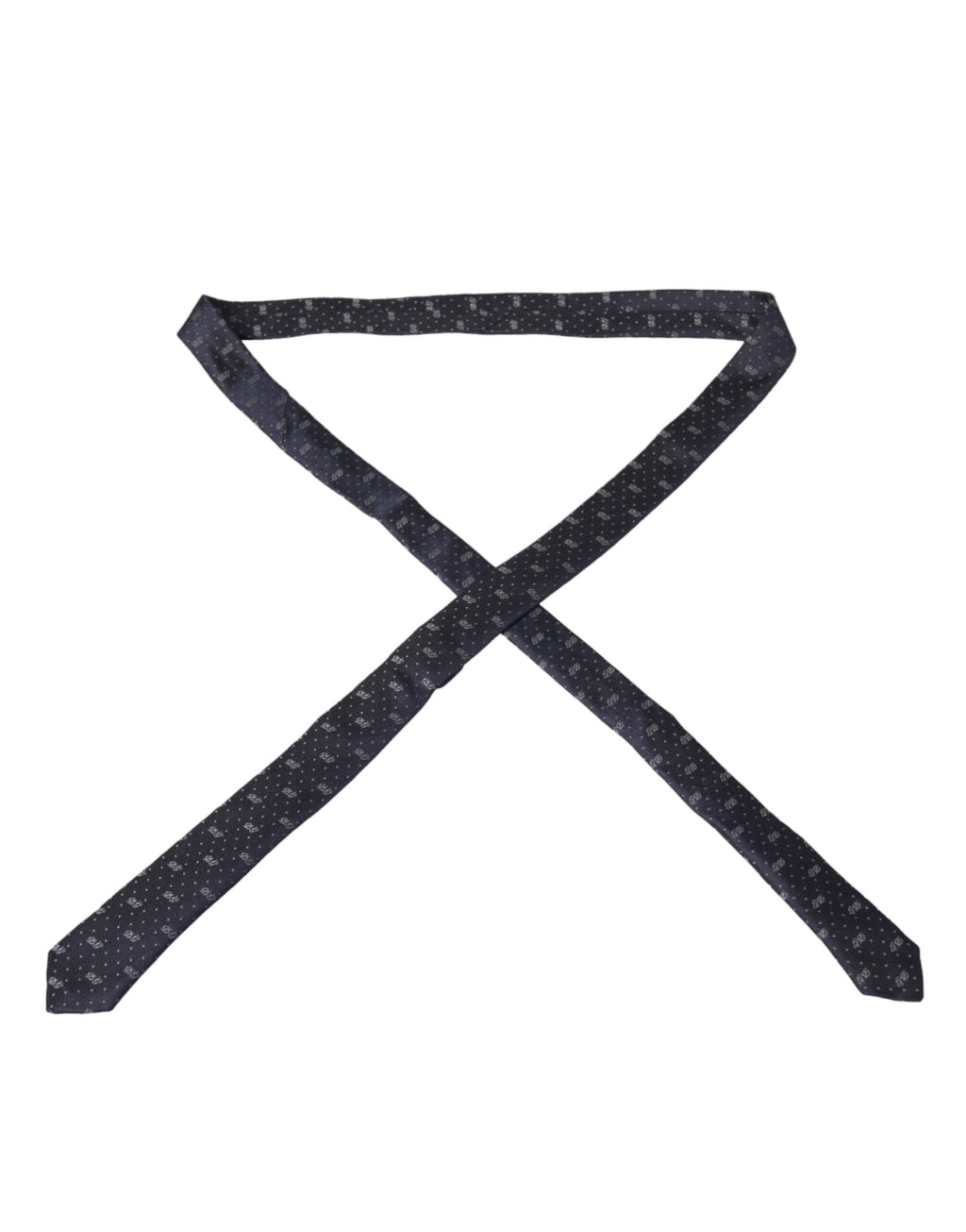 Blaue, verstellbare Krawatte aus 100 % Seide mit DG-Logo