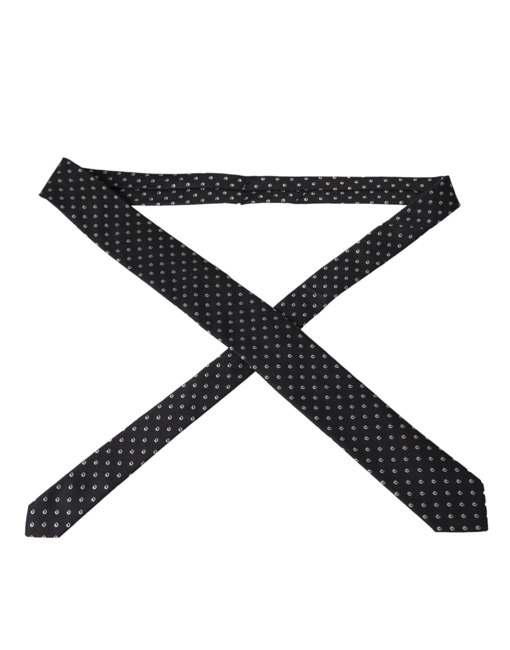 Schwarze, verstellbare Krawatte aus Baumwollmischung mit Logo
