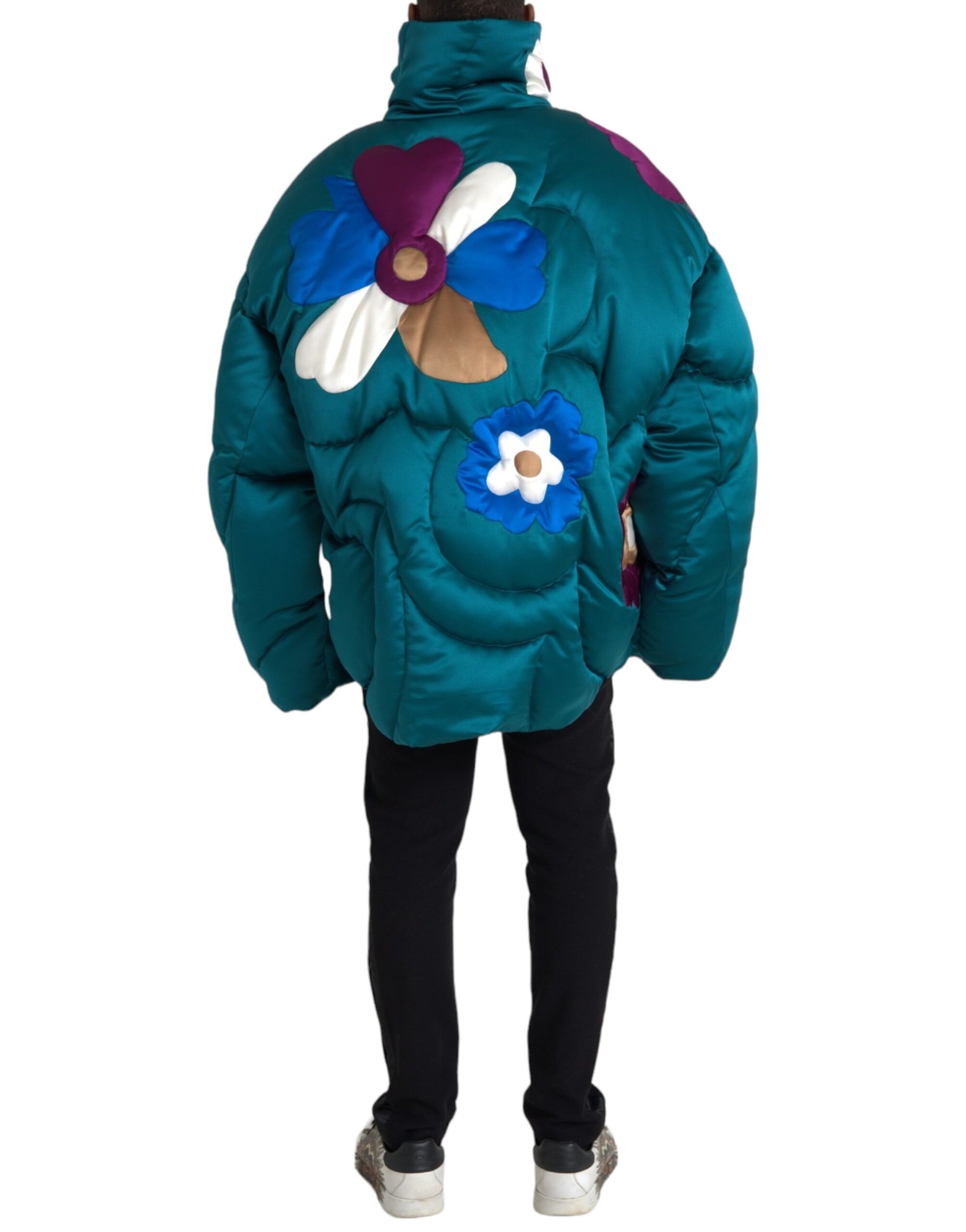 Mehrfarbige Windjacke mit Blumenmuster