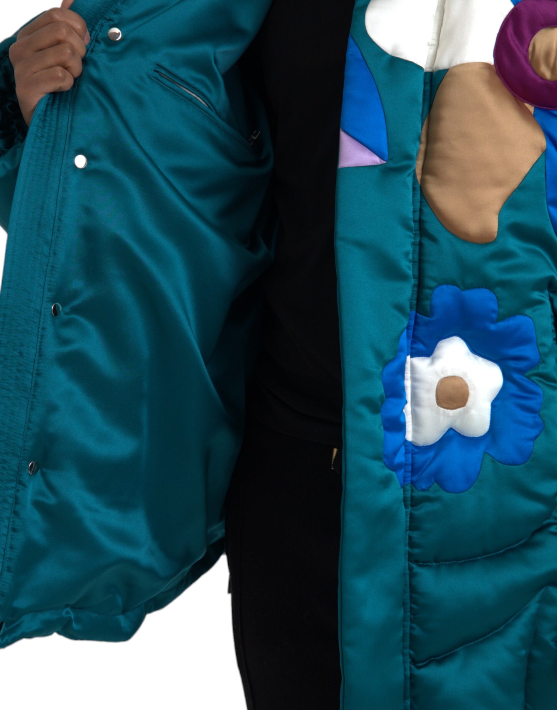 Mehrfarbige Windjacke mit Blumenmuster