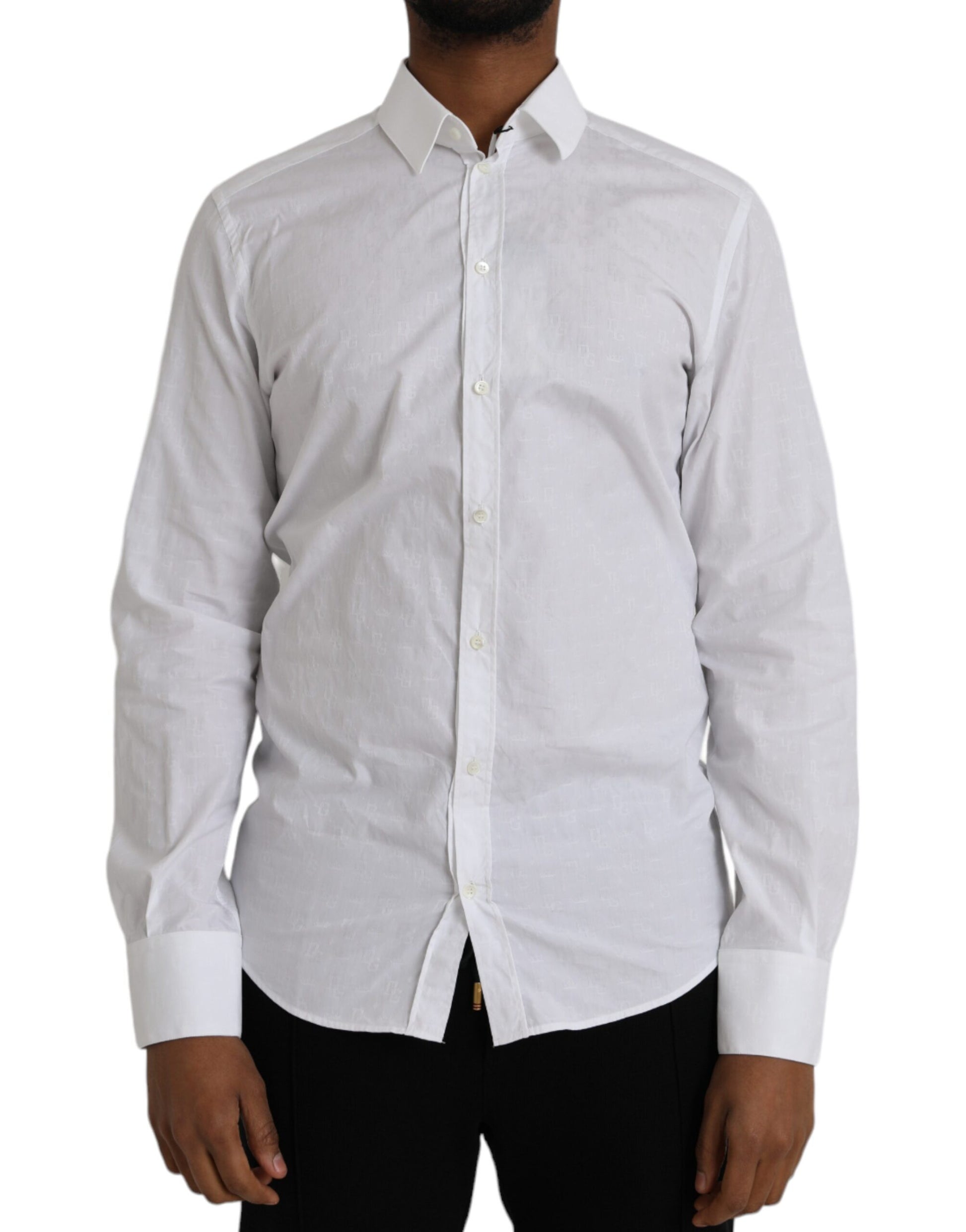 Weißes Langarm-Kleid aus Baumwolle GOLD Shirt