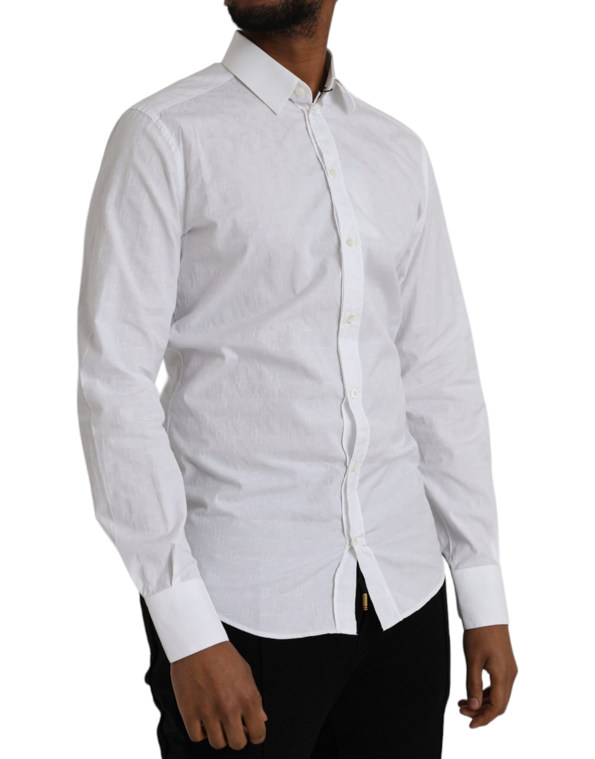 Weißes Langarm-Kleid aus Baumwolle GOLD Shirt
