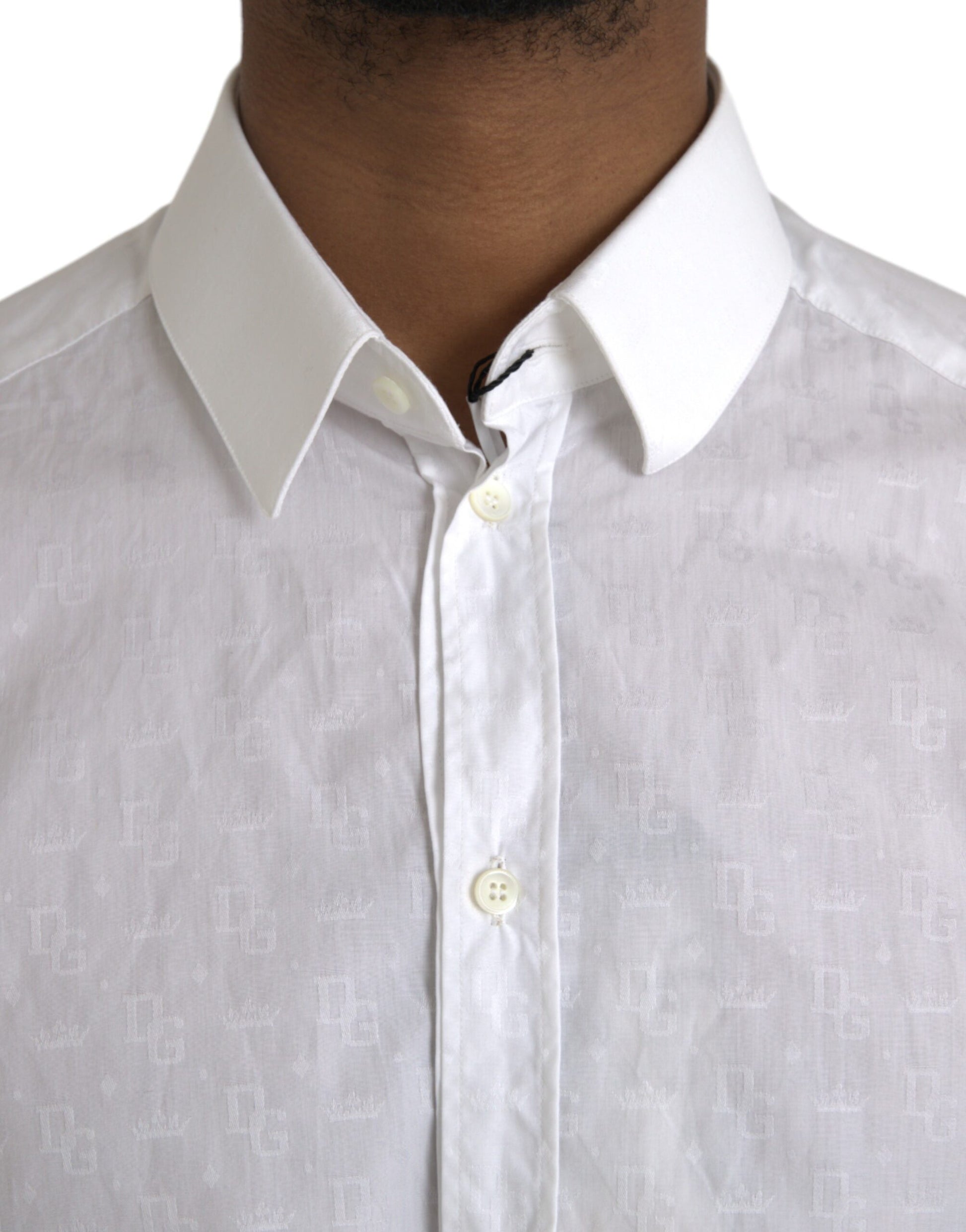 Weißes Langarm-Kleid aus Baumwolle GOLD Shirt