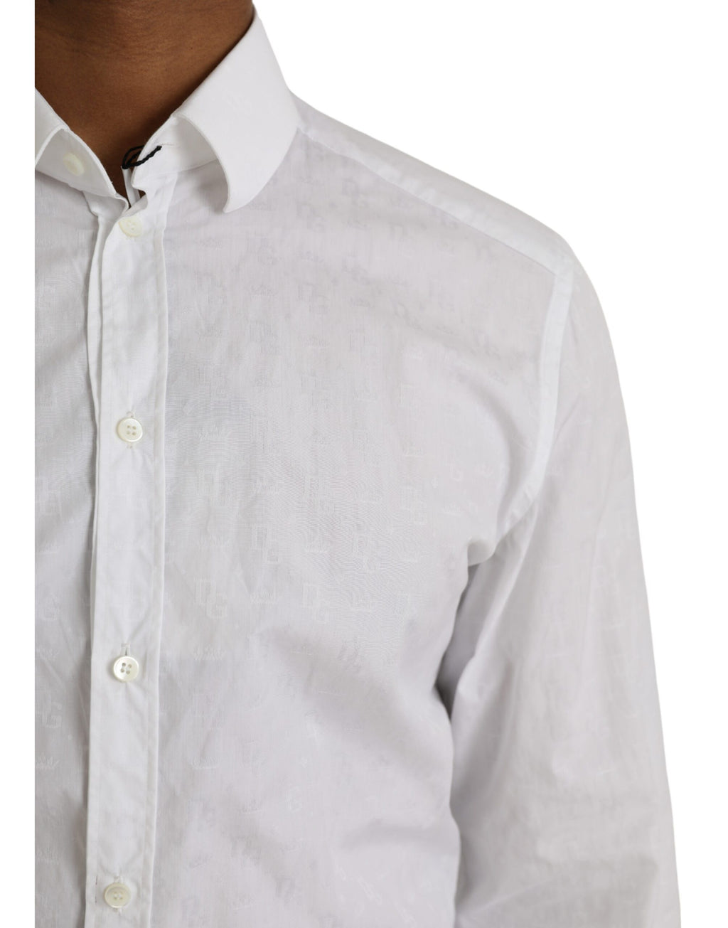 Weißes Langarm-Kleid aus Baumwolle GOLD Shirt