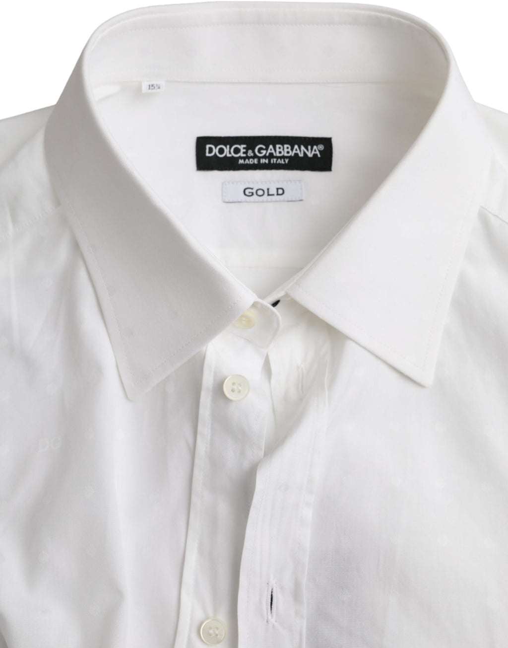 Weißes Logo-Baumwollhemd für Herren in Gold