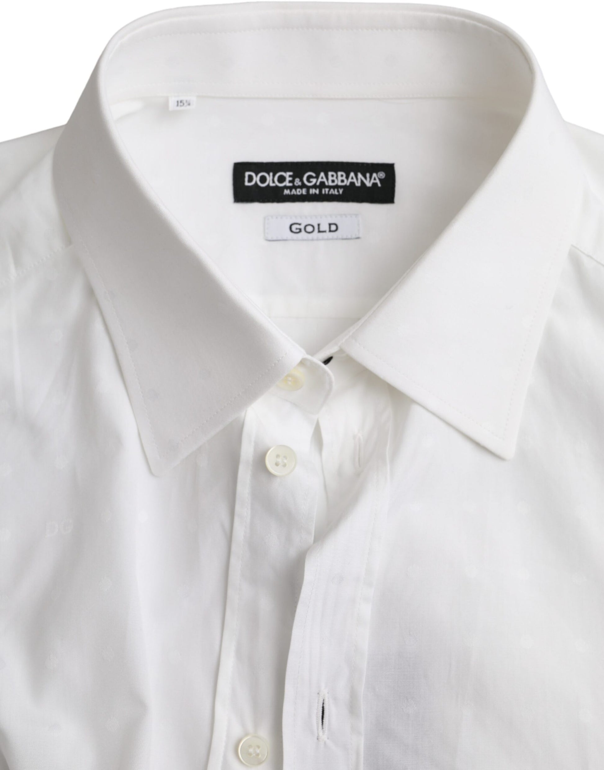 Weißes Logo-Baumwollhemd für Herren in Gold