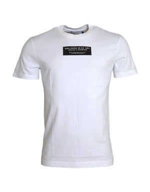 Weißes Herren-T-Shirt mit DG-Applikation aus Baumwolle