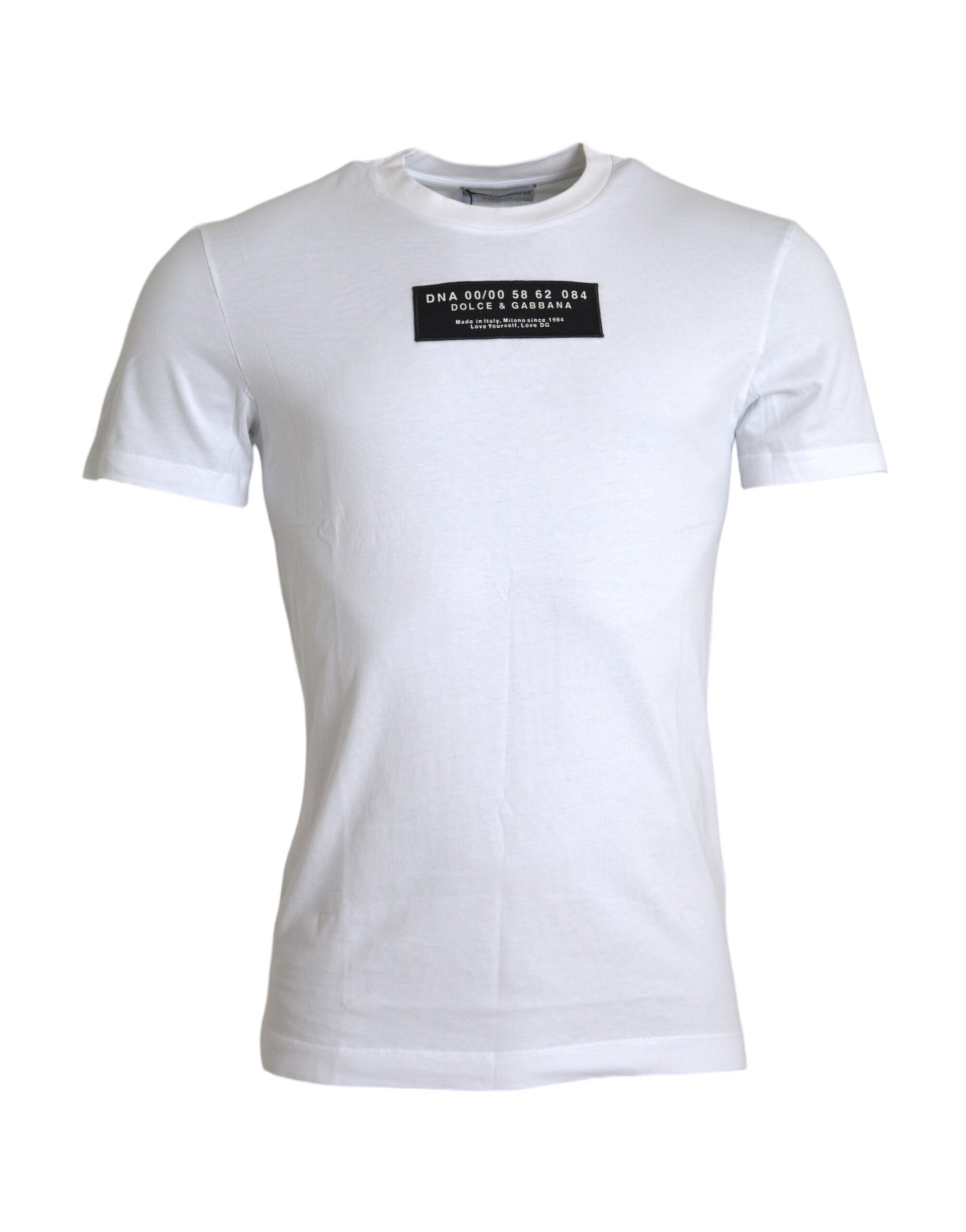 Weißes Herren-T-Shirt mit DG-Applikation aus Baumwolle