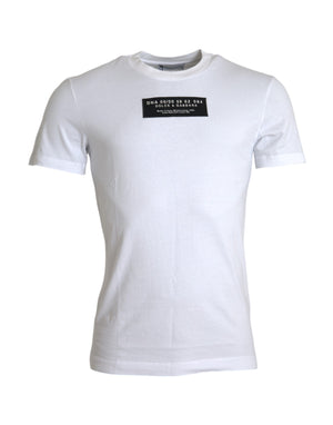 Weißes Herren-T-Shirt mit DG-Applikation aus Baumwolle