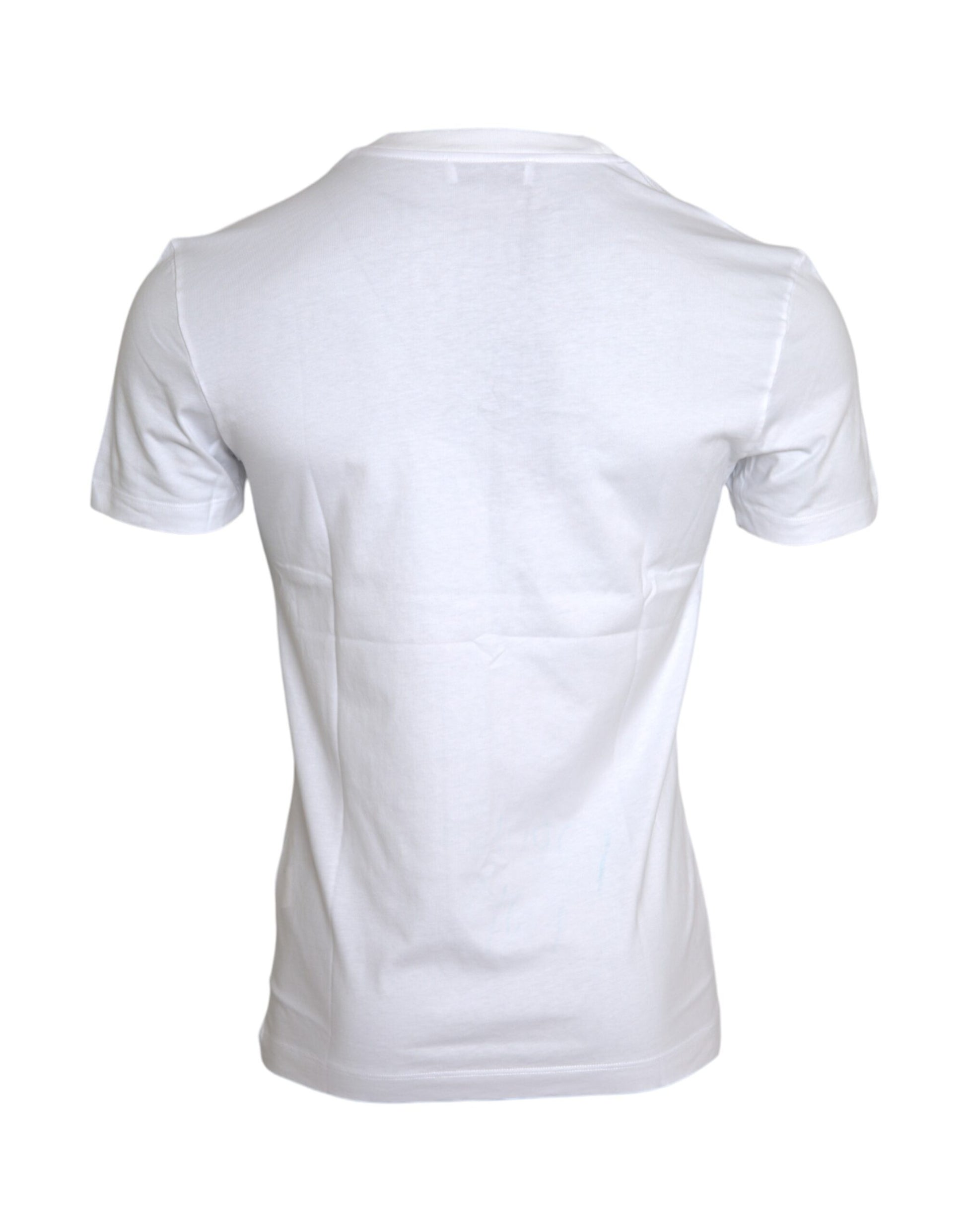 Weißes Herren-T-Shirt mit DG-Applikation aus Baumwolle