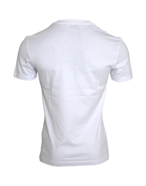 Weißes Herren-T-Shirt mit DG-Applikation aus Baumwolle