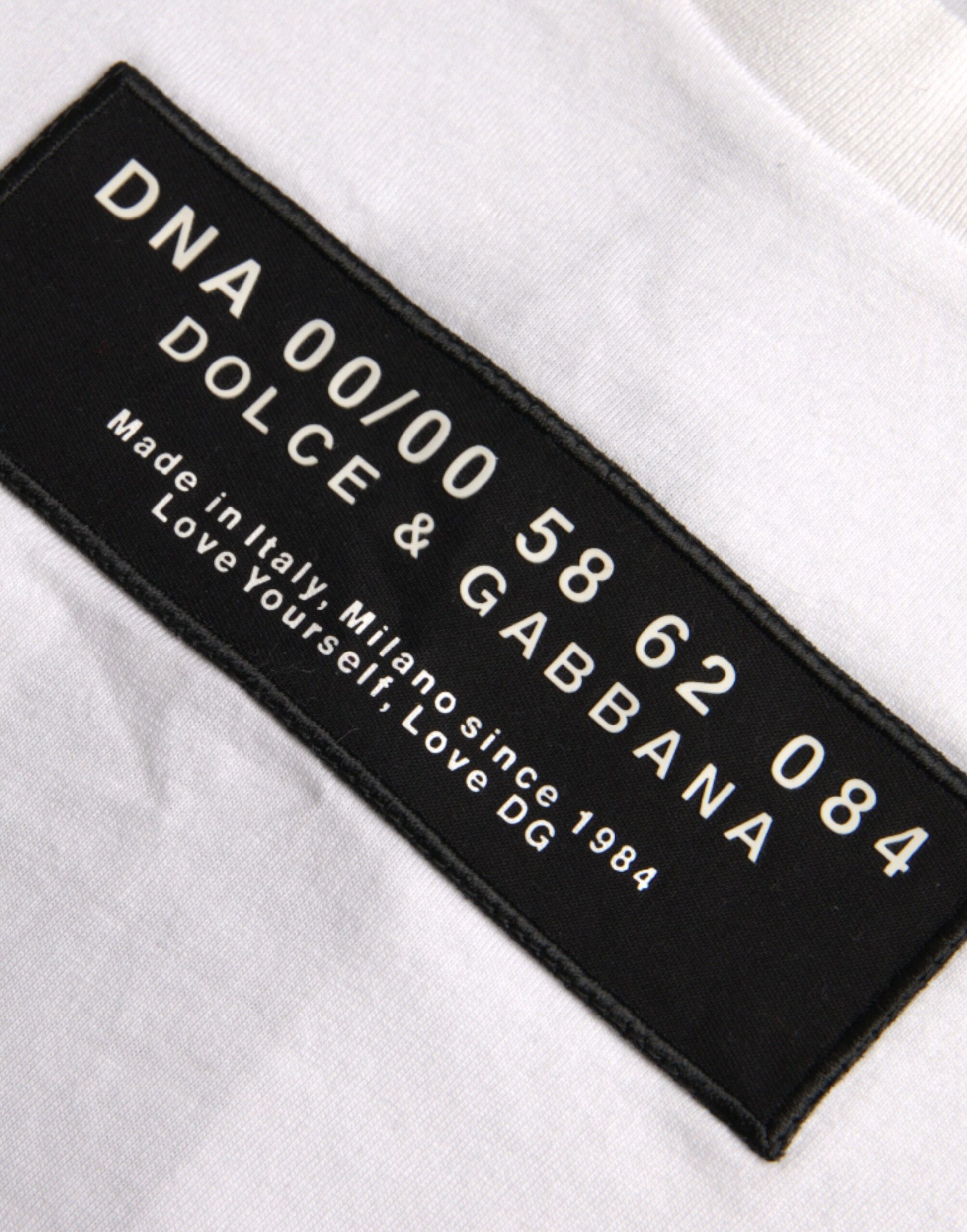 Weißes Herren-T-Shirt mit DG-Applikation aus Baumwolle