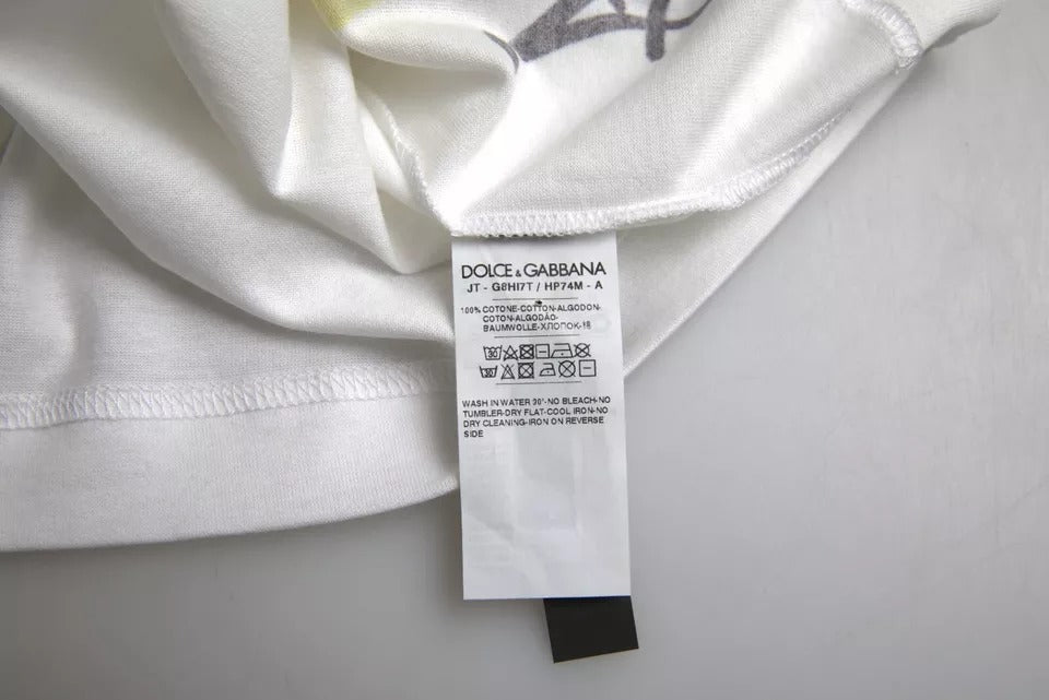 Weißes Herren-T-Shirt aus Baumwolle mit Grafik und kurzen Ärmeln