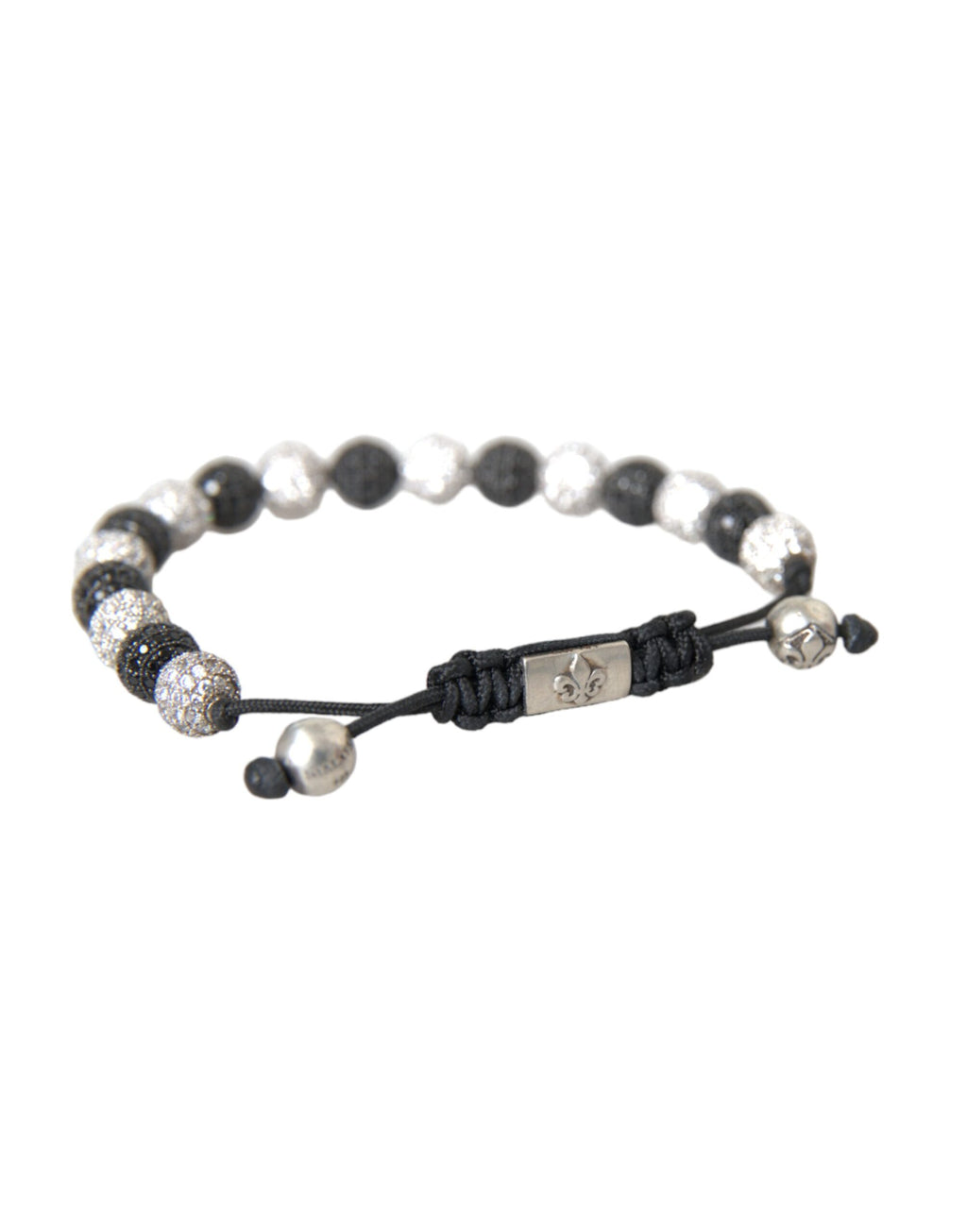 CZ Kristallkugel Schwarz Weiß Perlen Armband