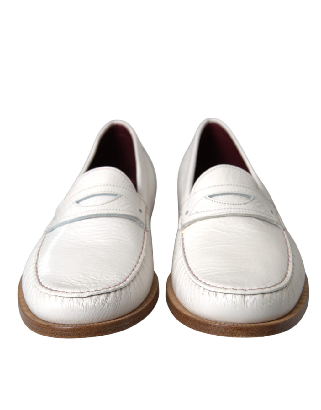 Weiße Slipper-Mokassins aus Leder