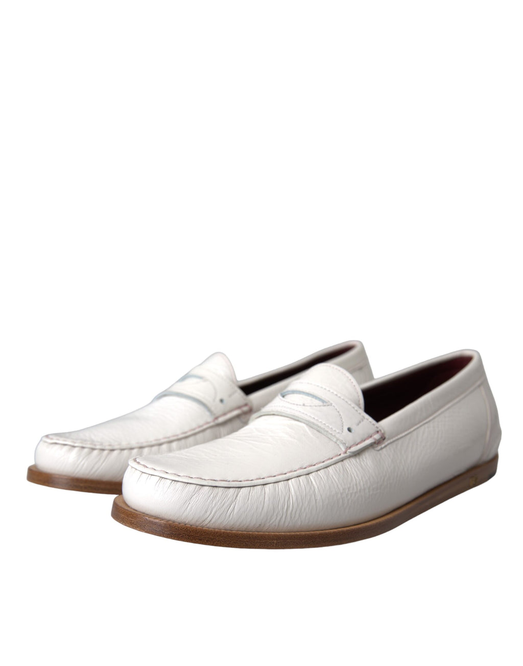 Weiße Slipper-Mokassins aus Leder