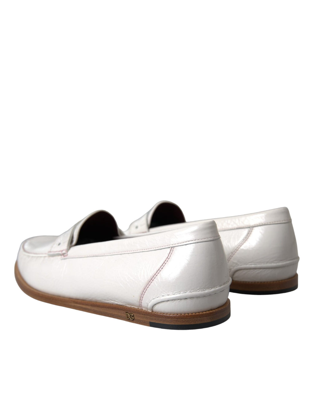 Weiße Slipper-Mokassins aus Leder