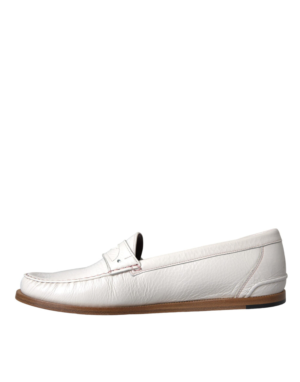 Weiße Slipper-Mokassins aus Leder