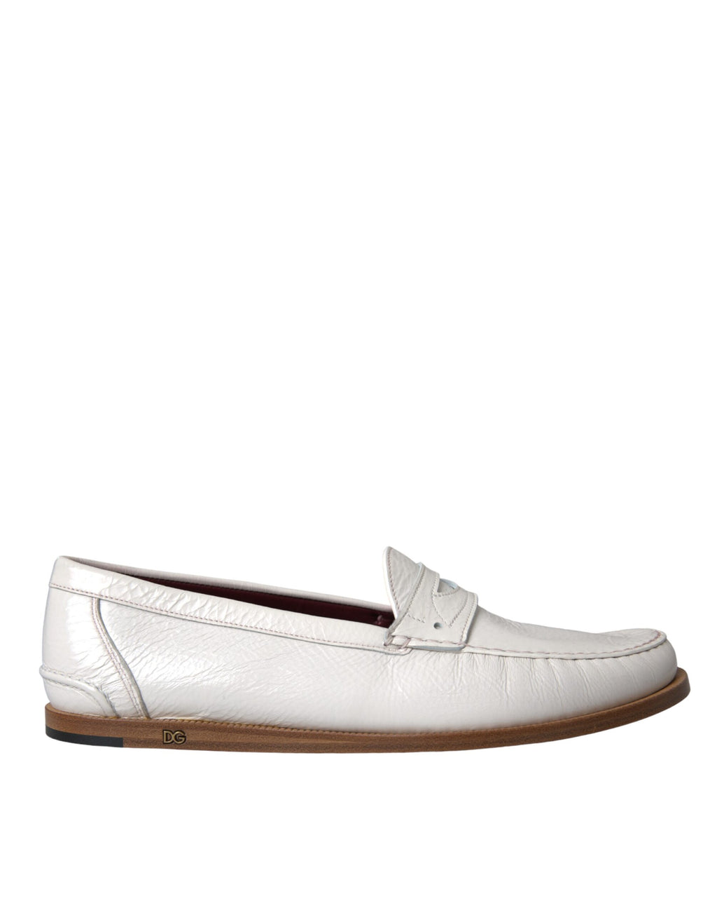 Weiße Slipper-Mokassins aus Leder
