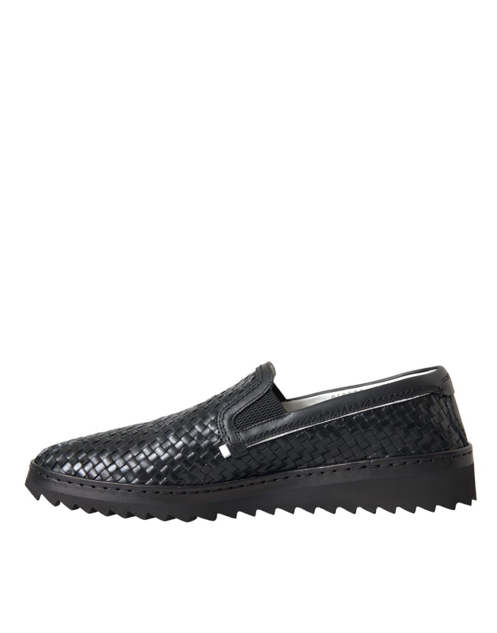 Schwarze gewebte Büffelleder-Loafer für Herren