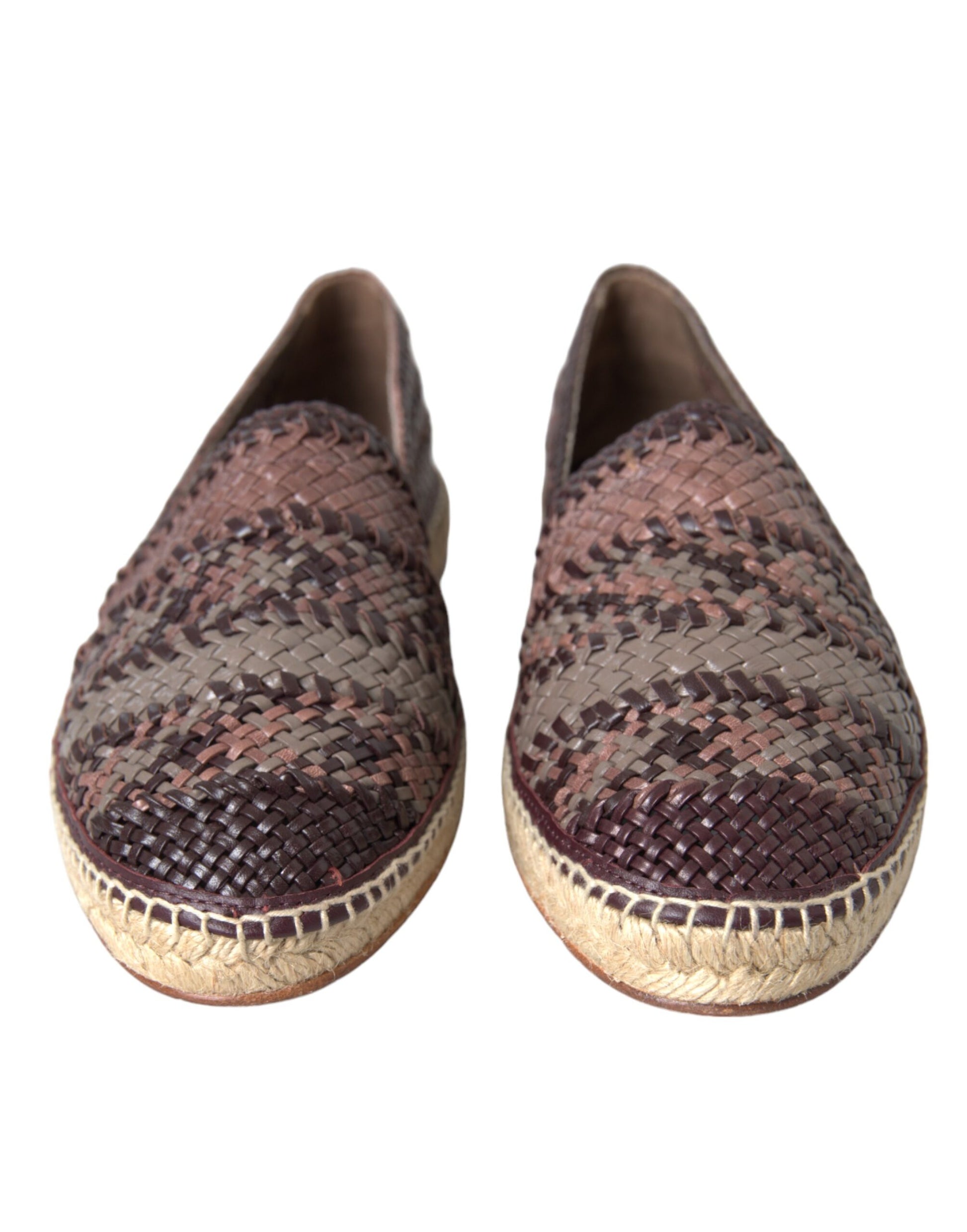 Braune Espadrille-Flats aus Büffelleder