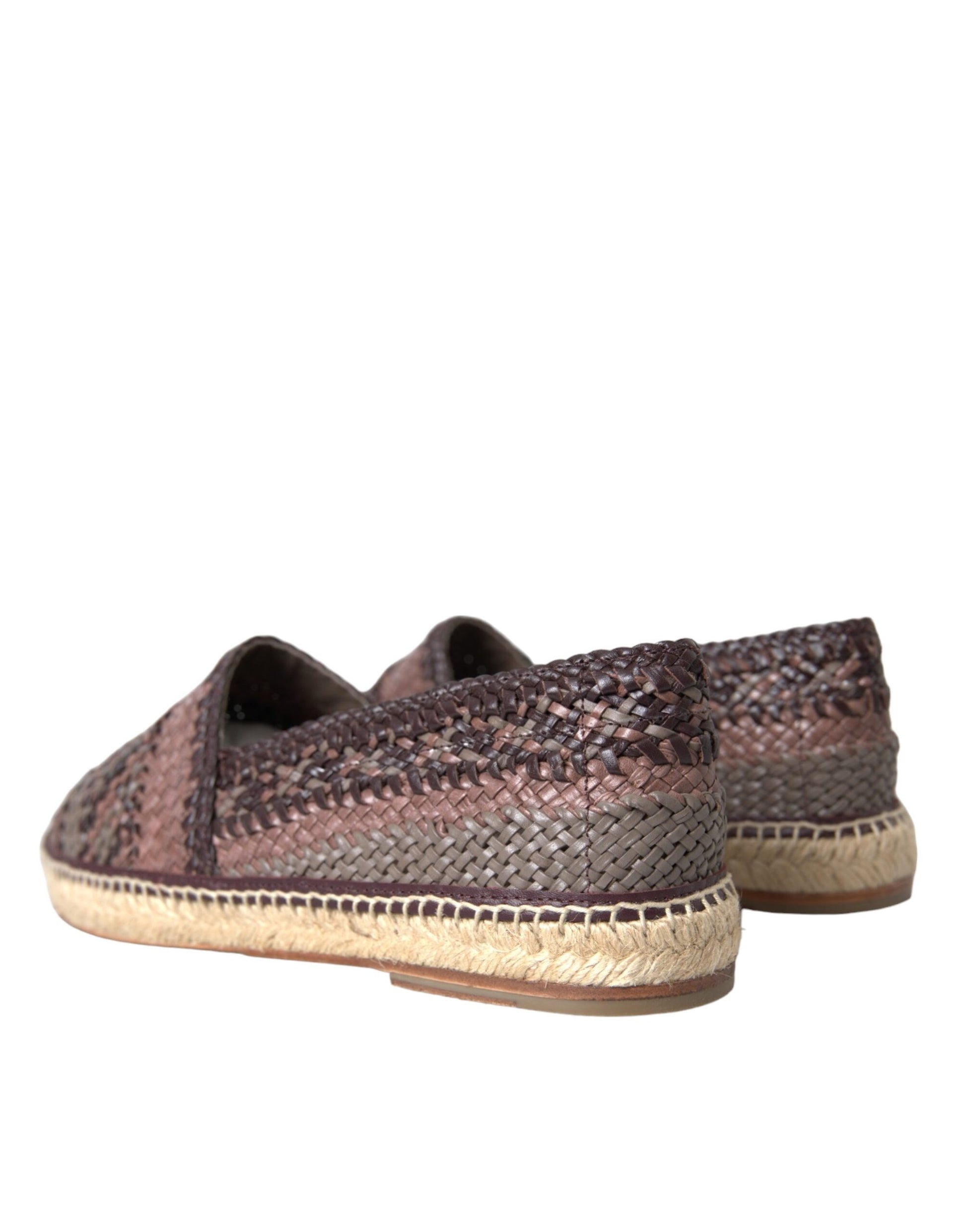 Braune Espadrille-Flats aus Büffelleder