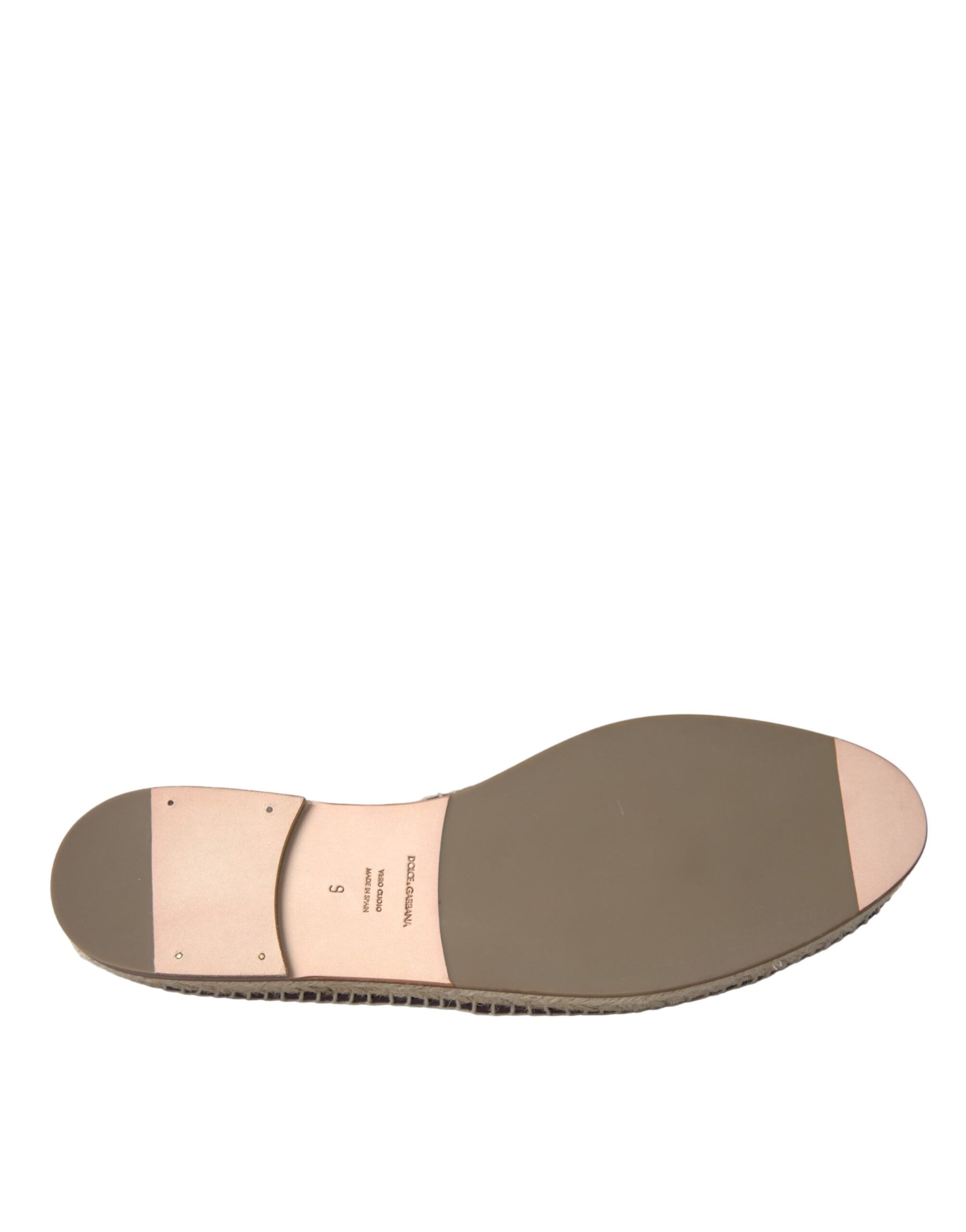 Braune Espadrille-Flats aus Büffelleder
