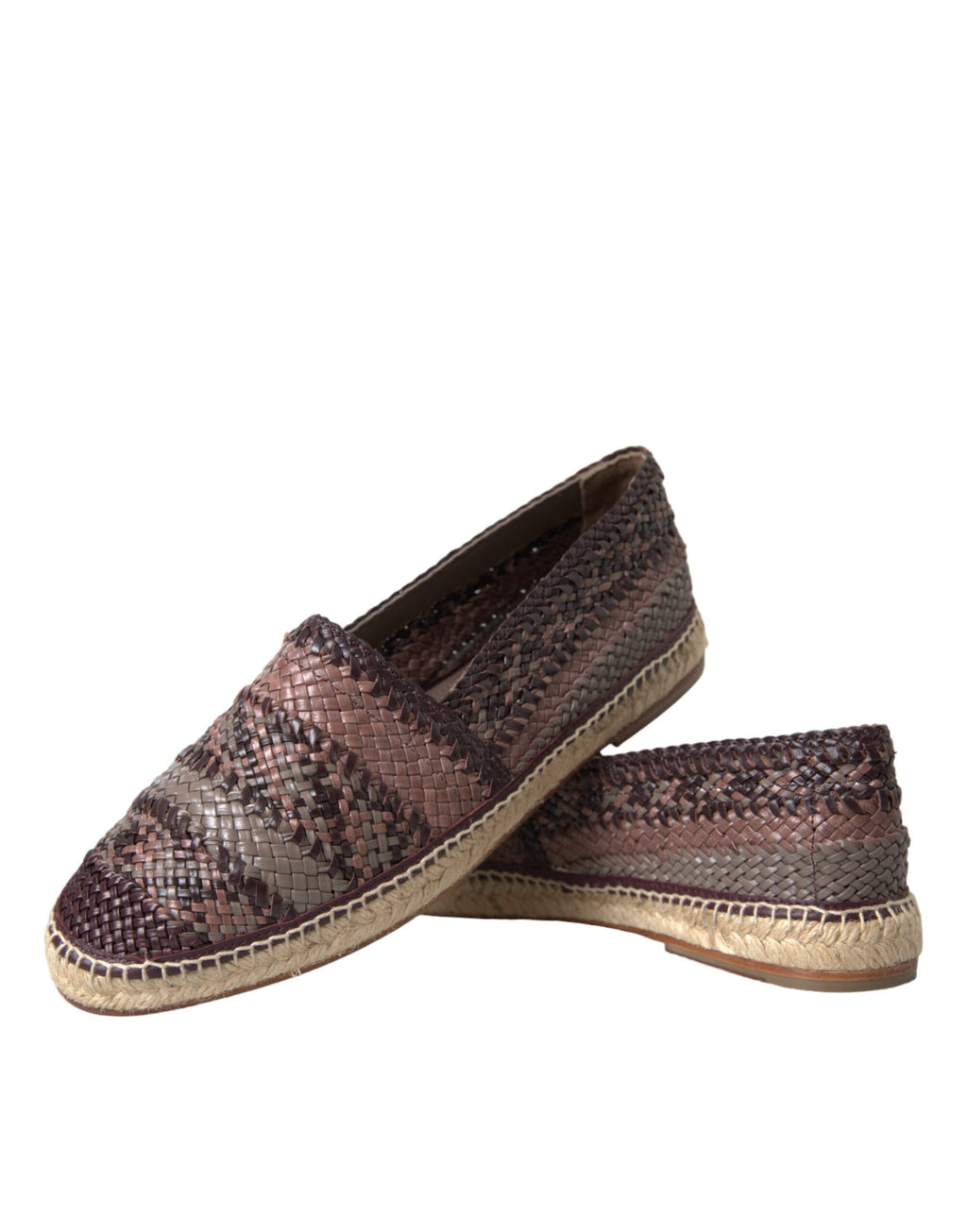 Braune Espadrille-Flats aus Büffelleder