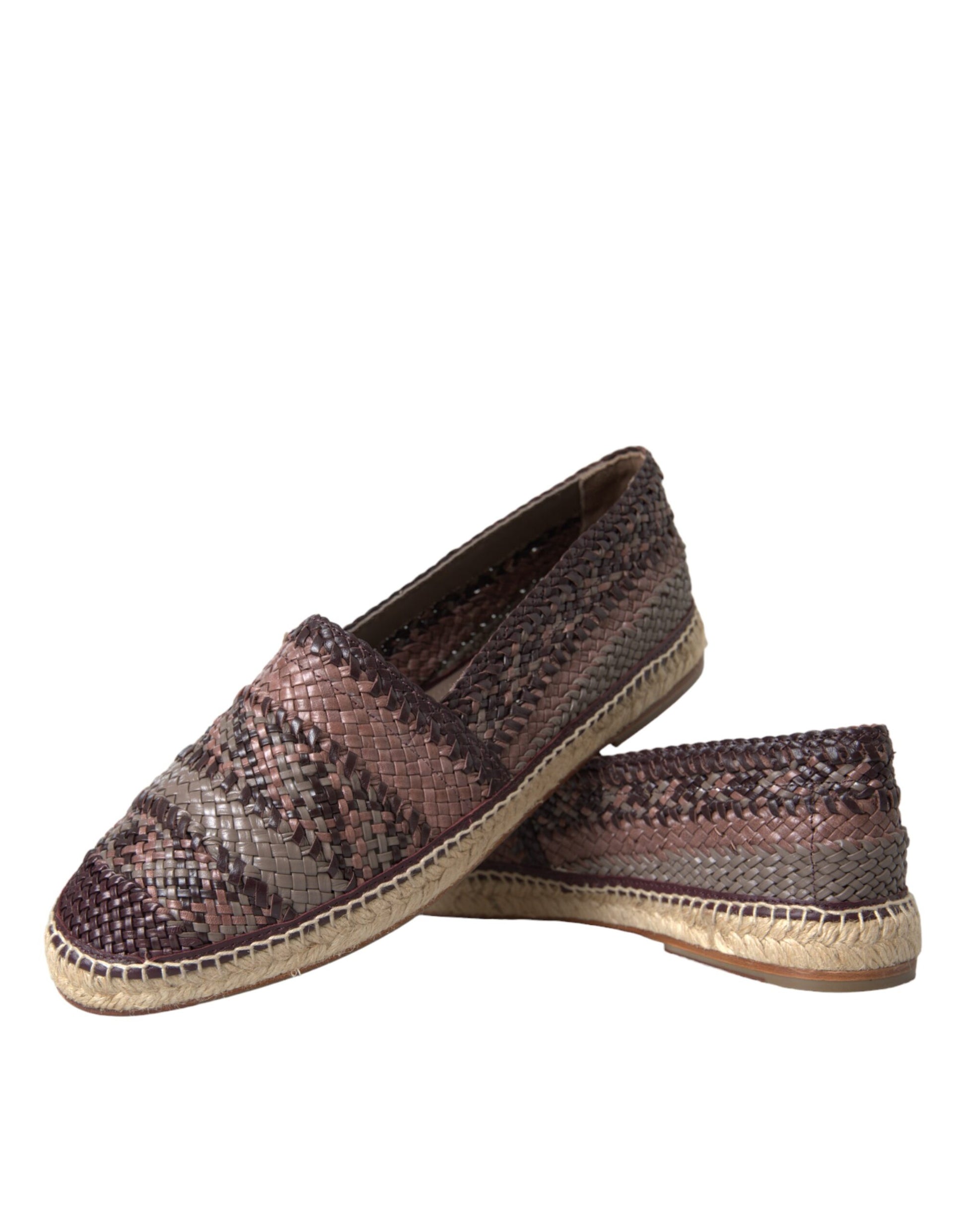 Braune Espadrille-Flats aus Büffelleder