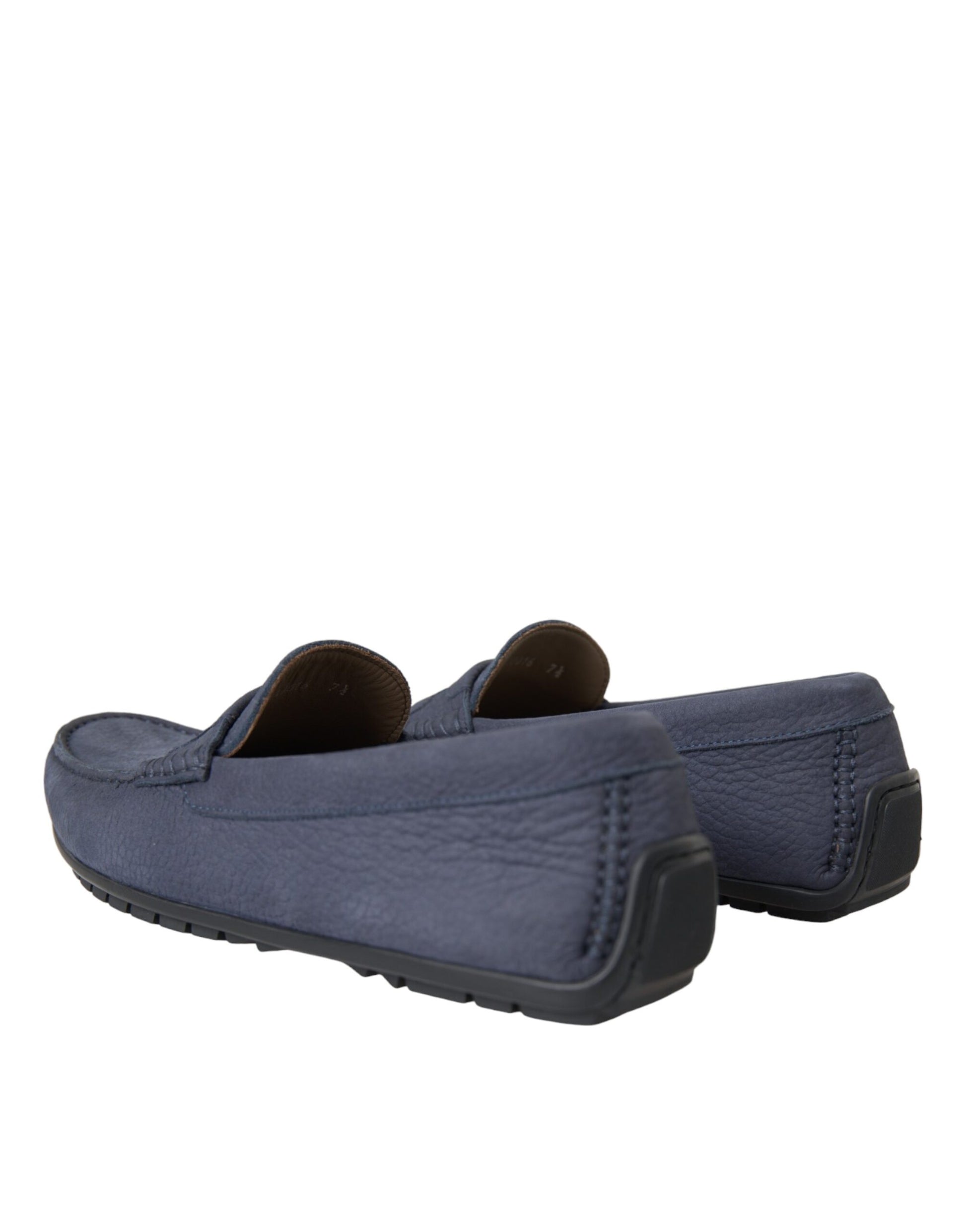 Blaue Slipper-Mokassins aus Kalbsleder