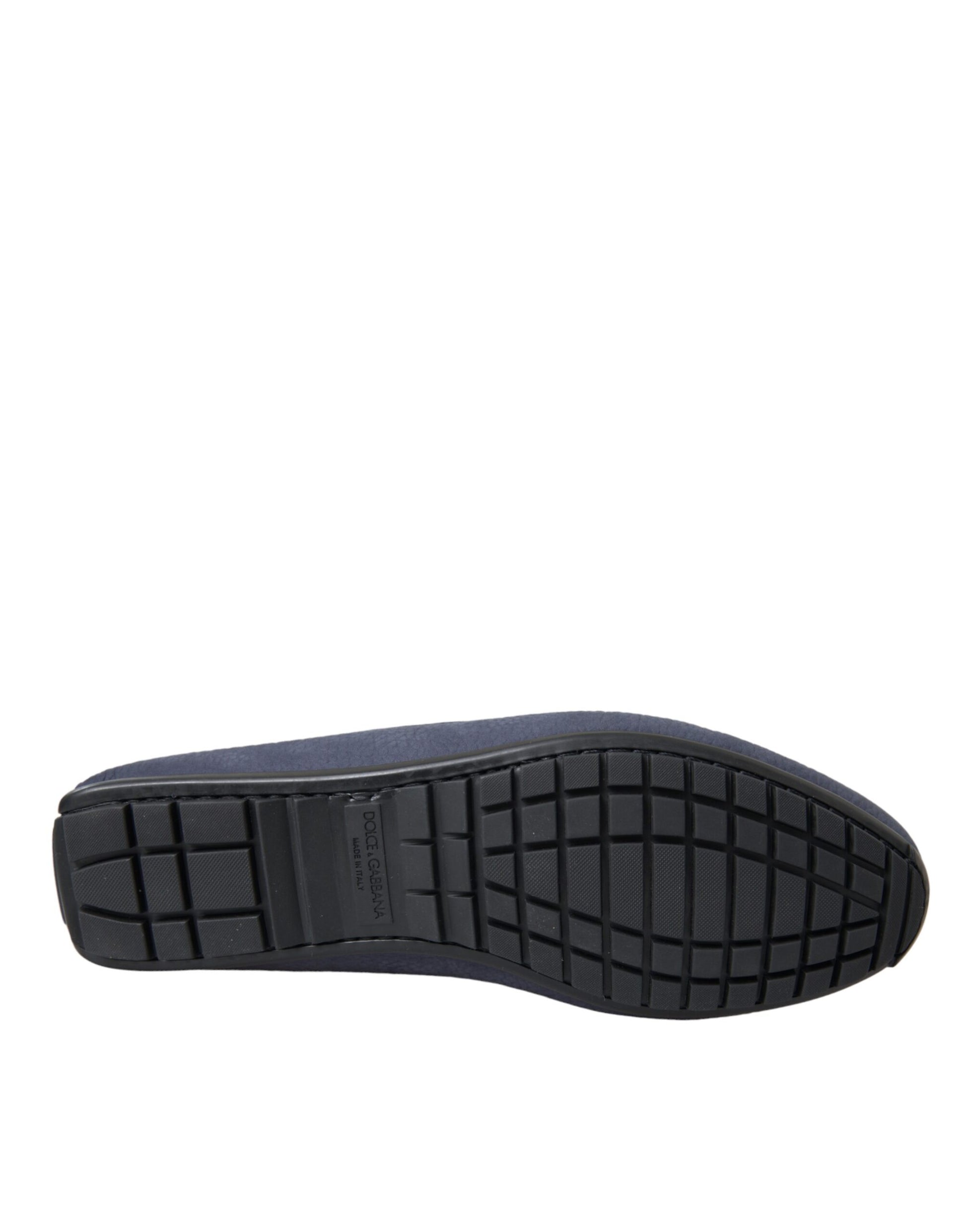 Blaue Slipper-Mokassins aus Kalbsleder