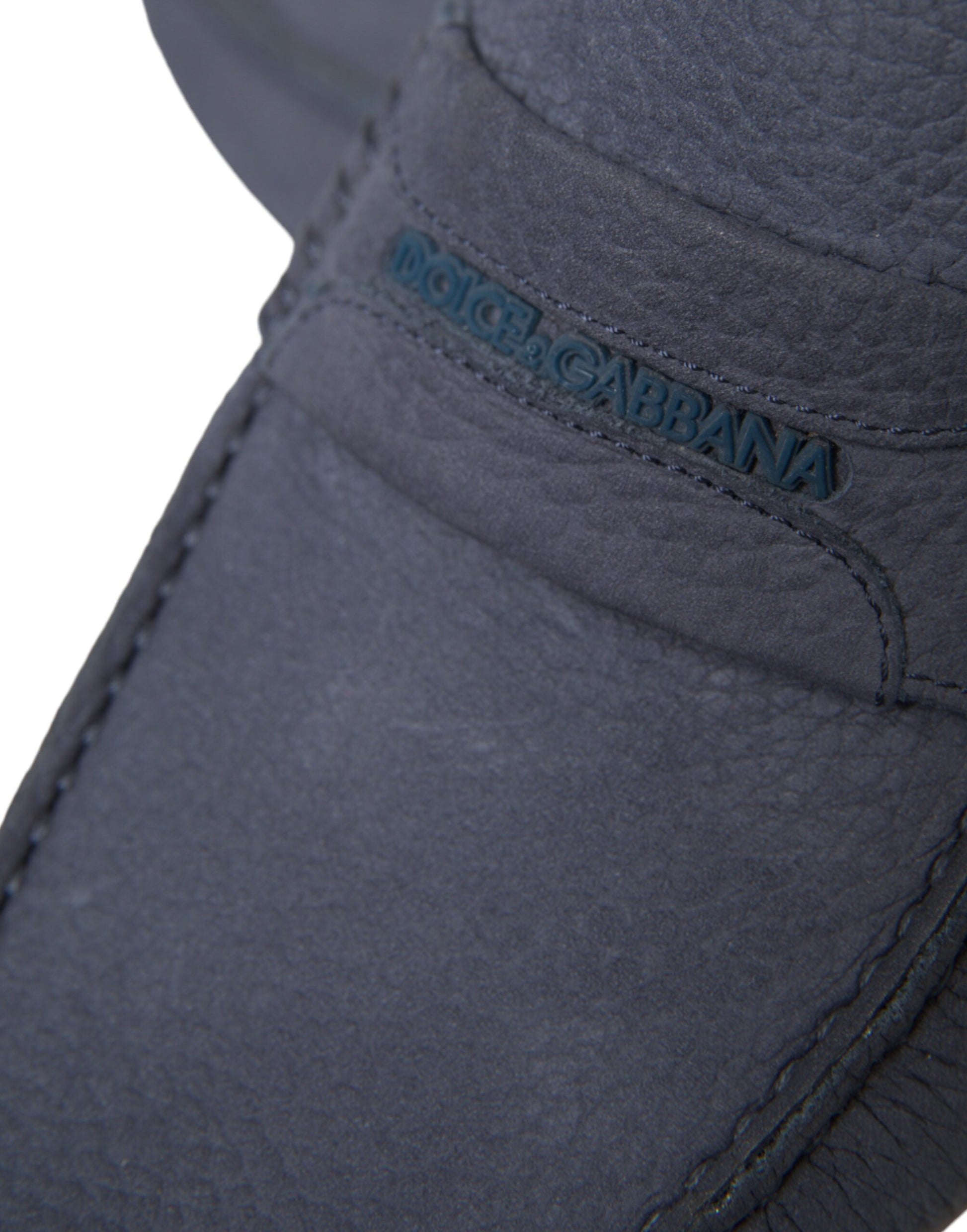 Blaue Slipper-Mokassins aus Kalbsleder