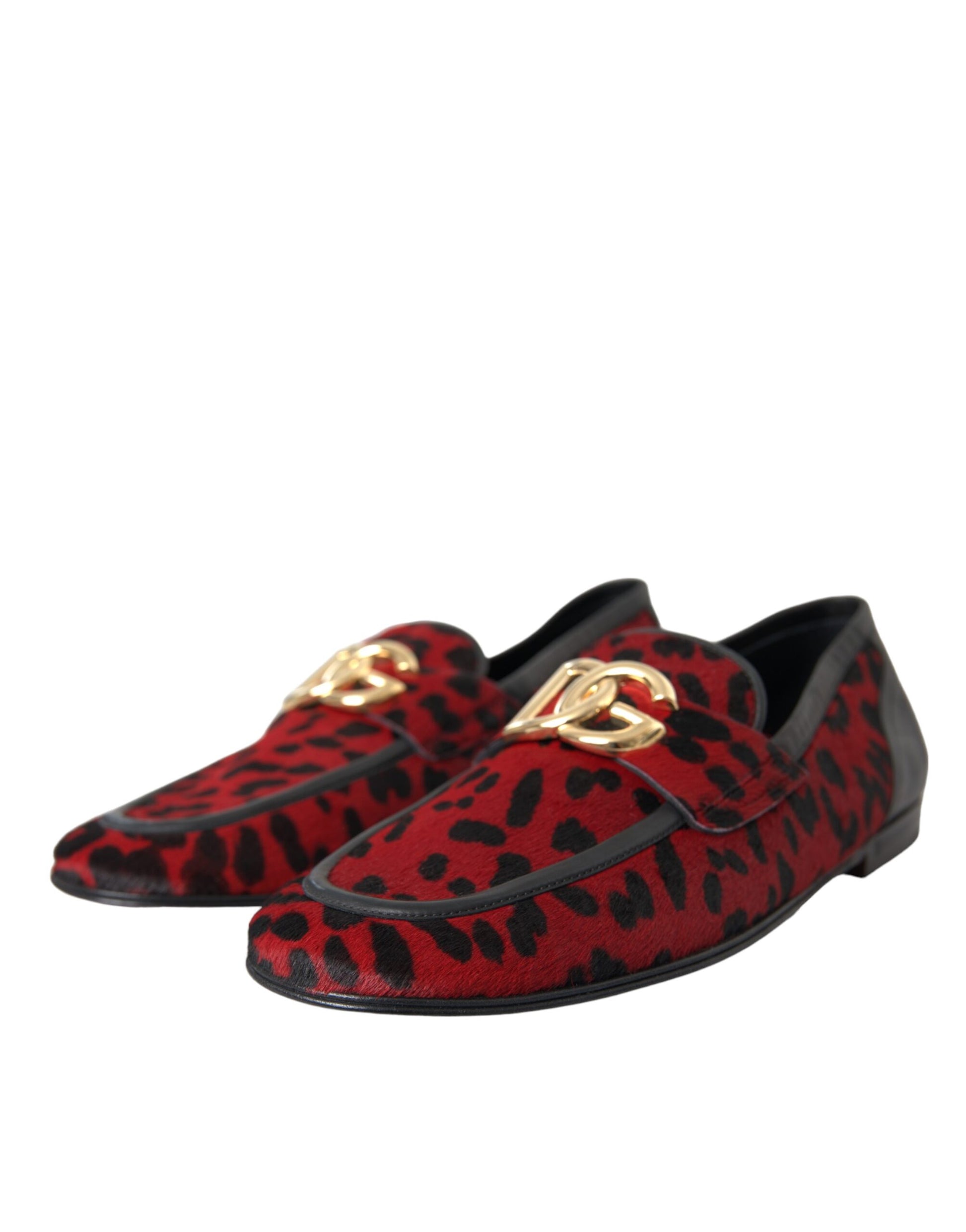 Rot Schwarz Leopard DG Loafers Formelle Herrenschuhe