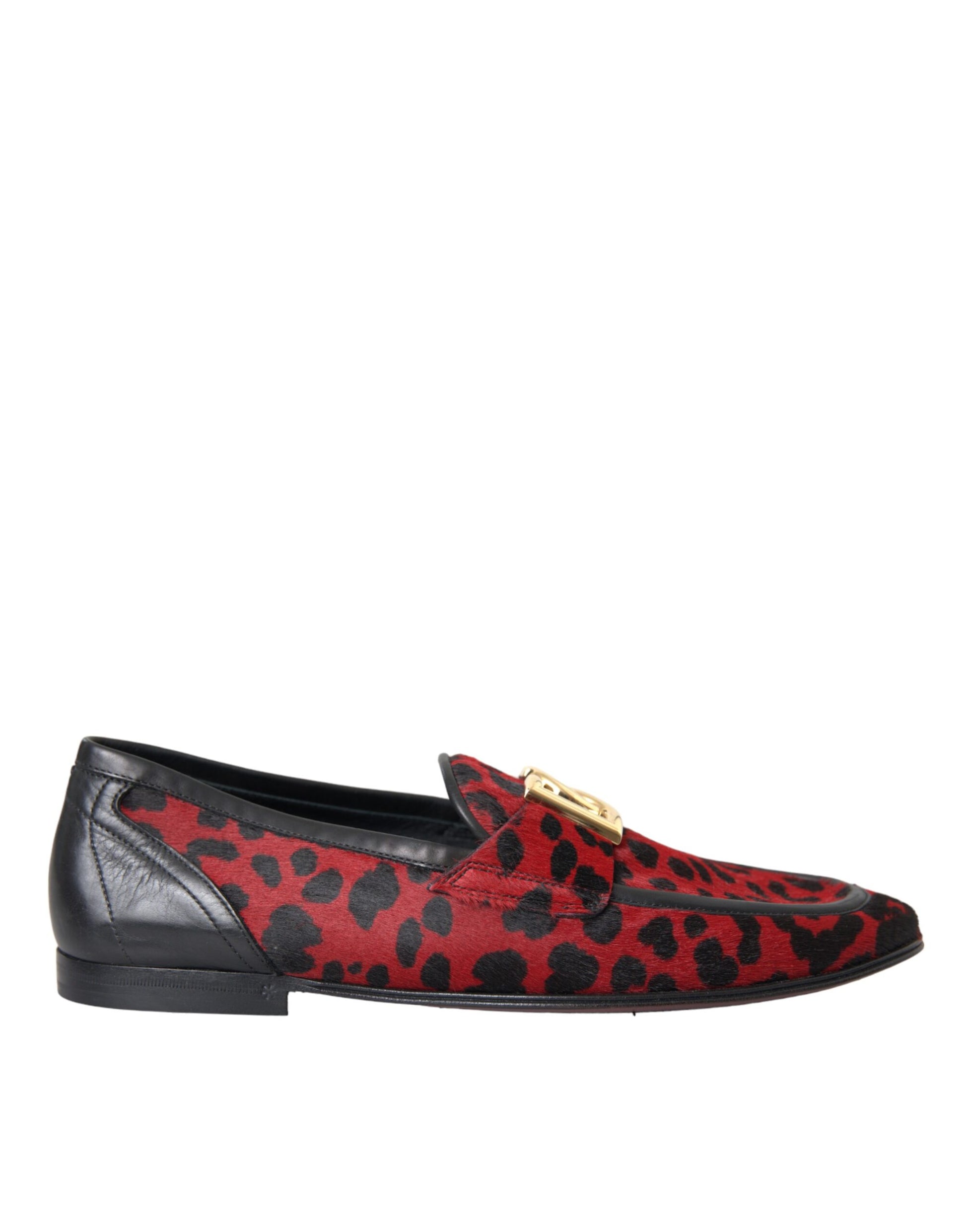 Rot Schwarz Leopard DG Loafers Formelle Herrenschuhe