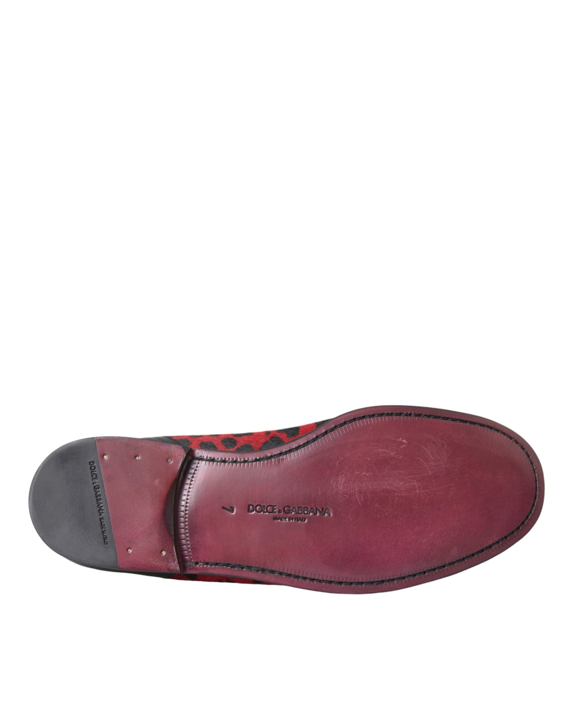 Rot Schwarz Leopard DG Loafers Formelle Herrenschuhe