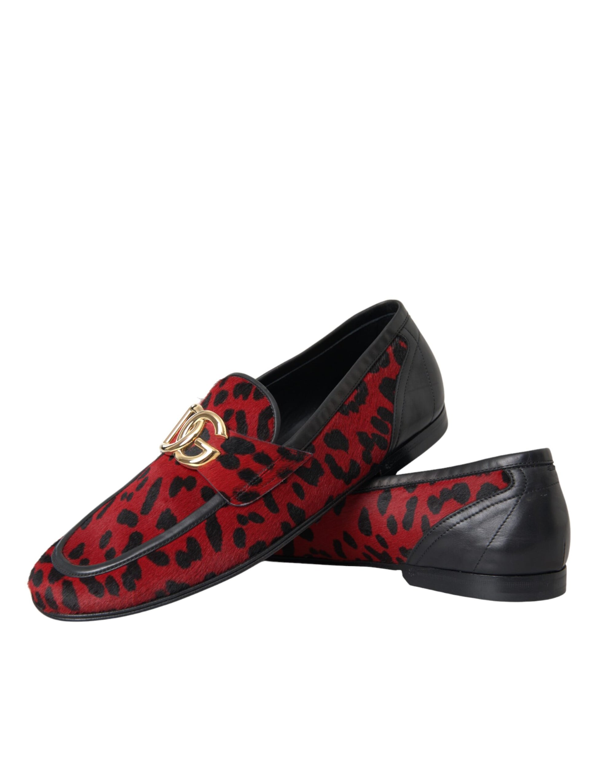 Rot Schwarz Leopard DG Loafers Formelle Herrenschuhe