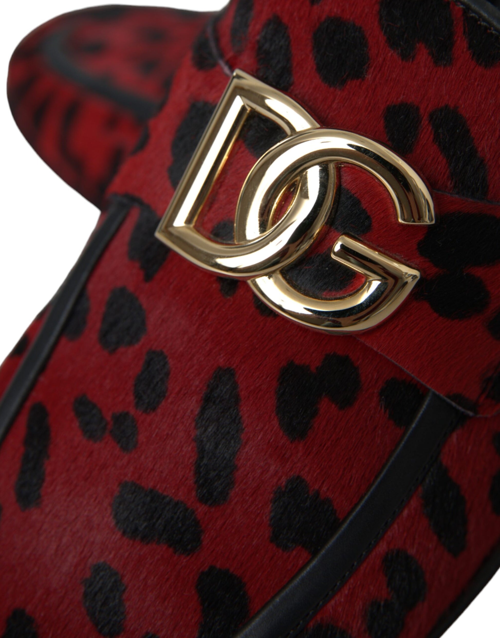 Rot Schwarz Leopard DG Loafers Formelle Herrenschuhe