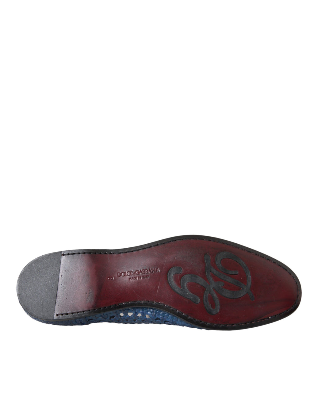 Blaue Slipper aus gewebtem Leder für Herren