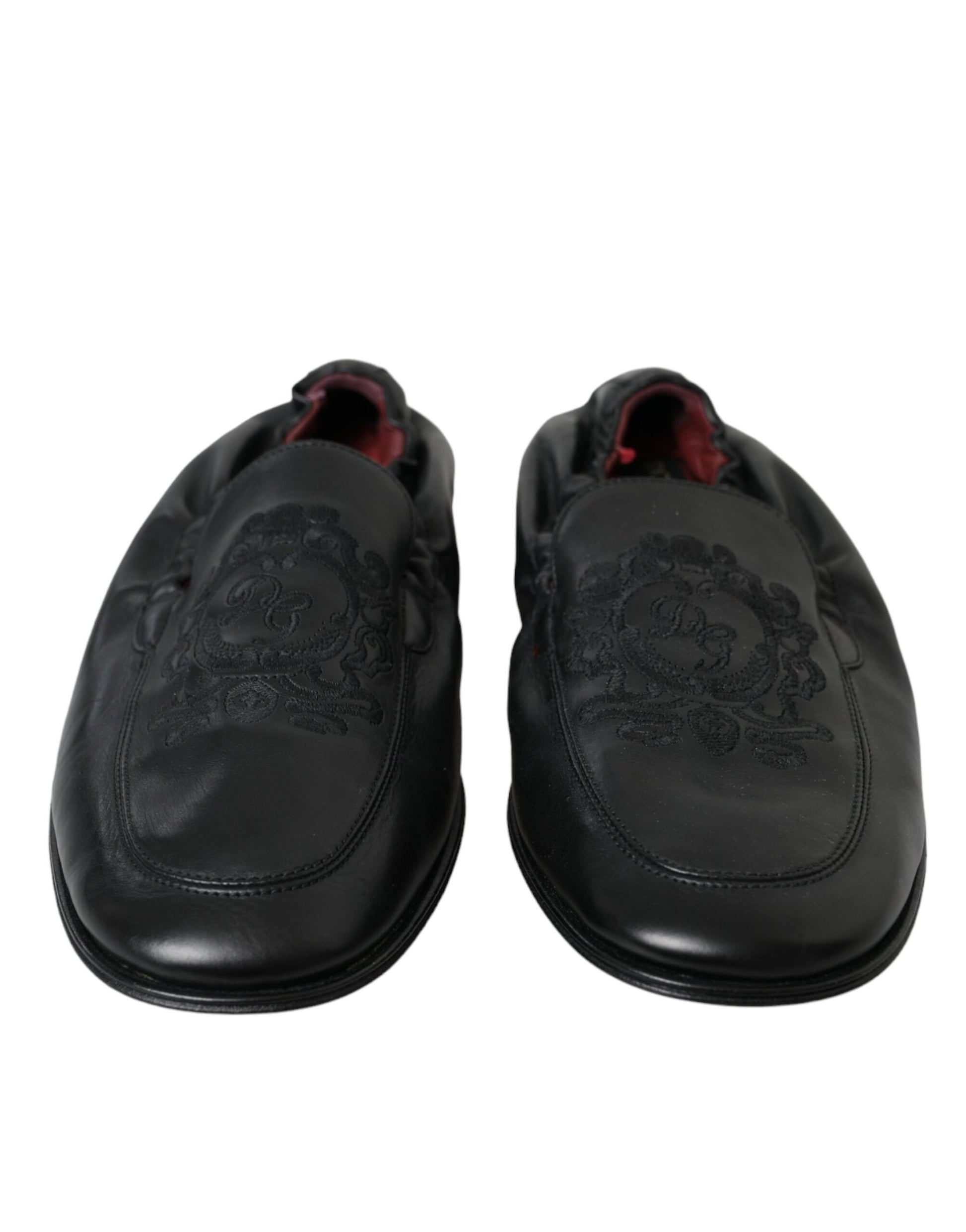 Schwarze Herren-Loafer aus Leder mit Logo-Stickerei