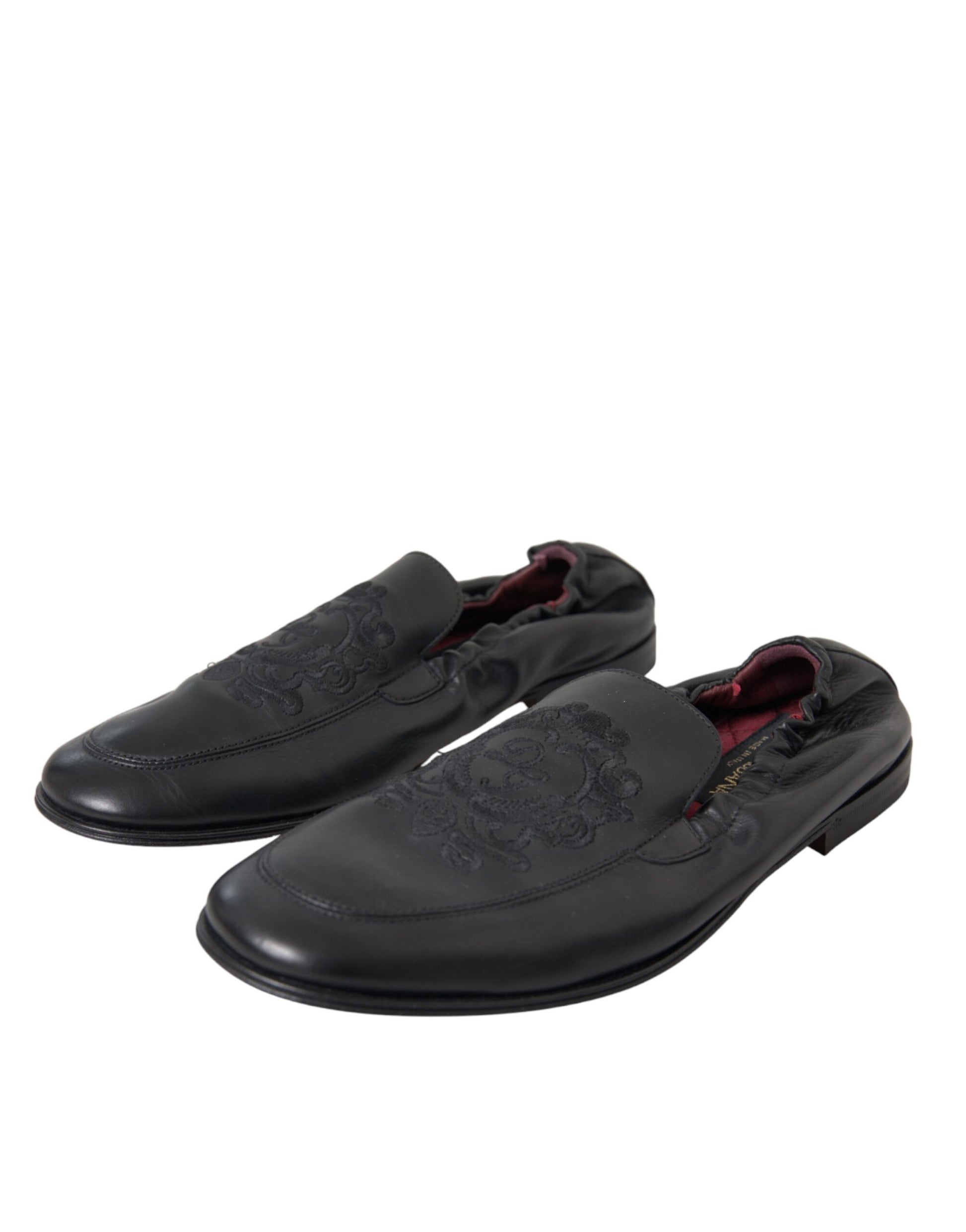 Schwarze Herren-Loafer aus Leder mit Logo-Stickerei
