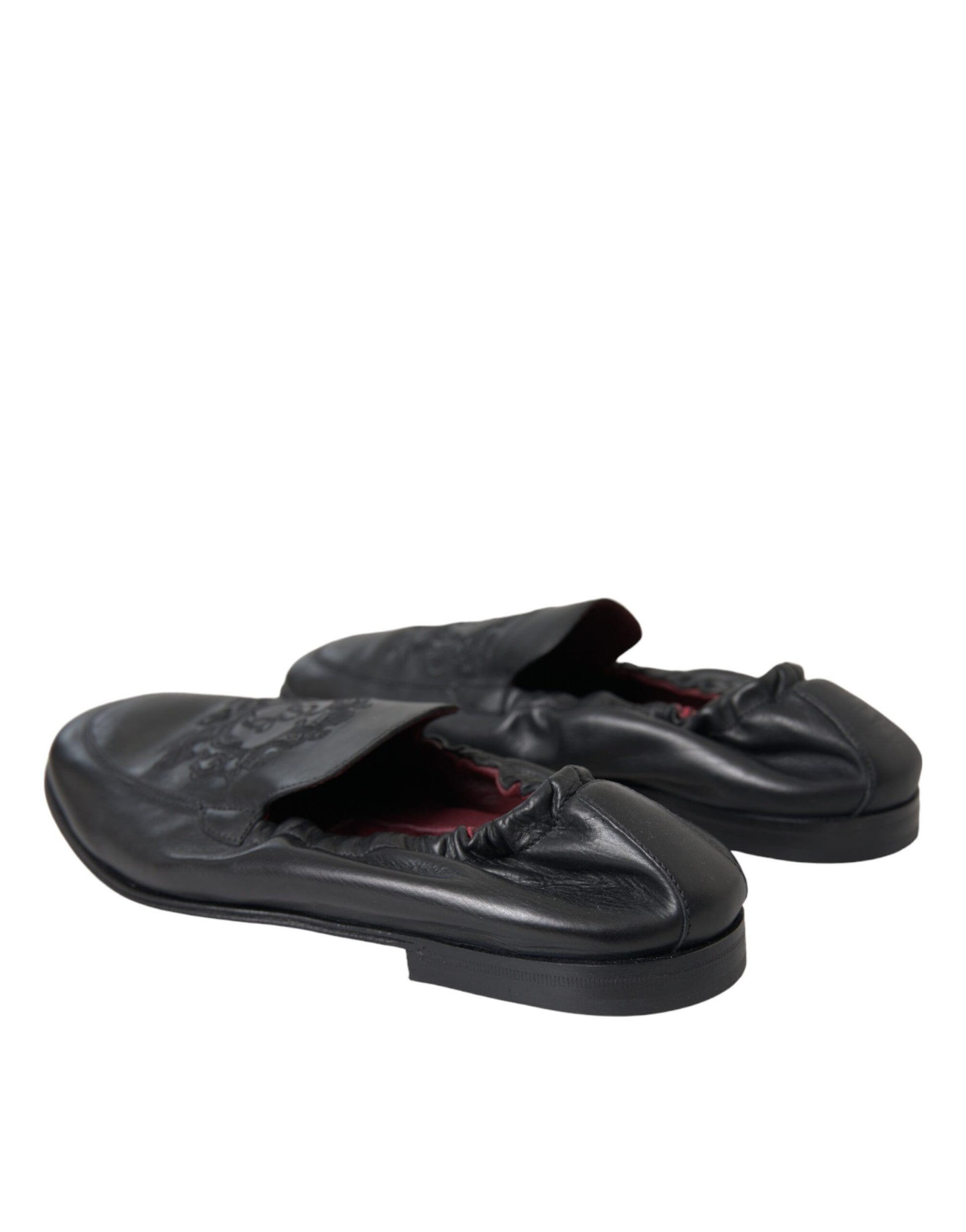 Schwarze Herren-Loafer aus Leder mit Logo-Stickerei