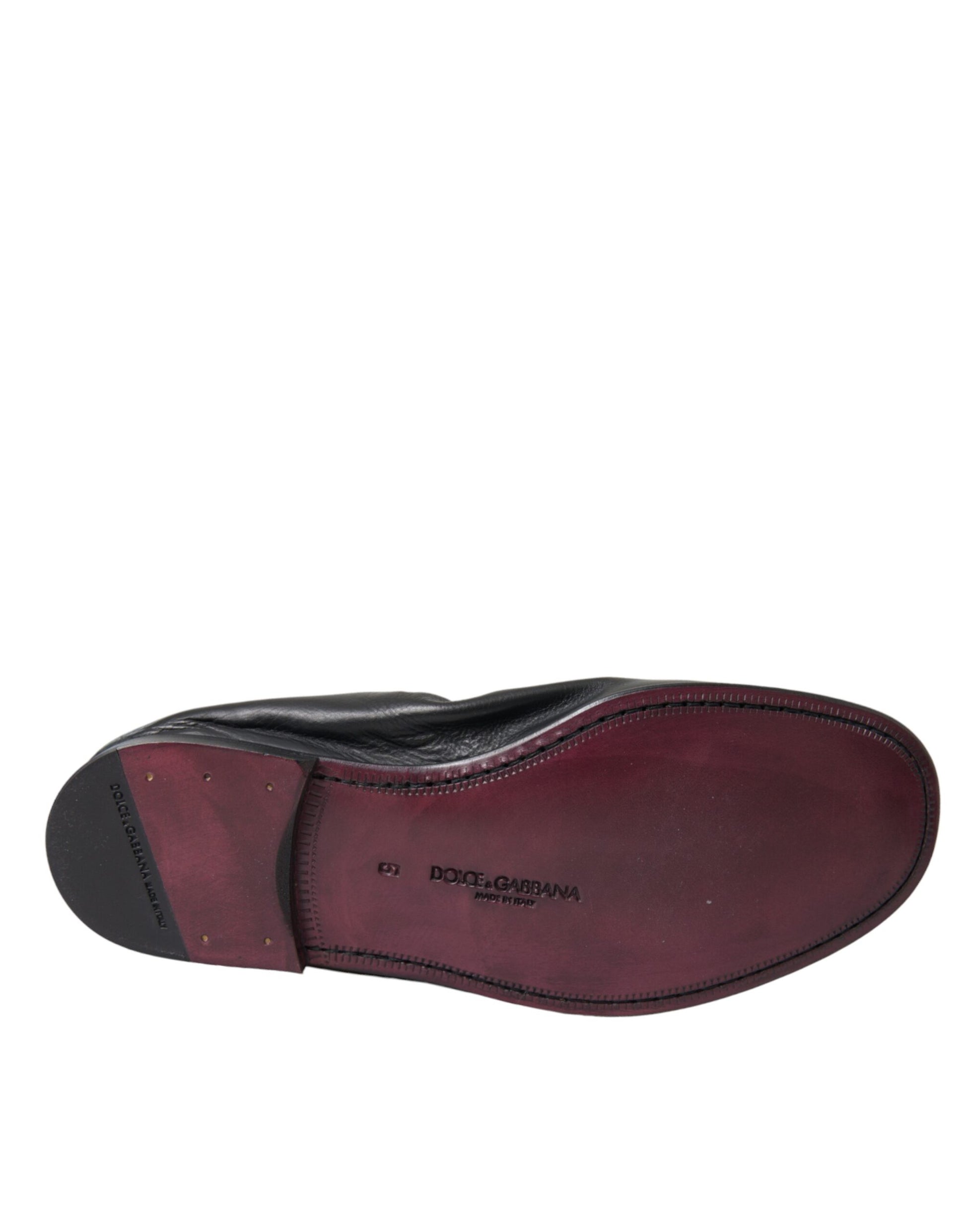 Schwarze Herren-Loafer aus Leder mit Logo-Stickerei