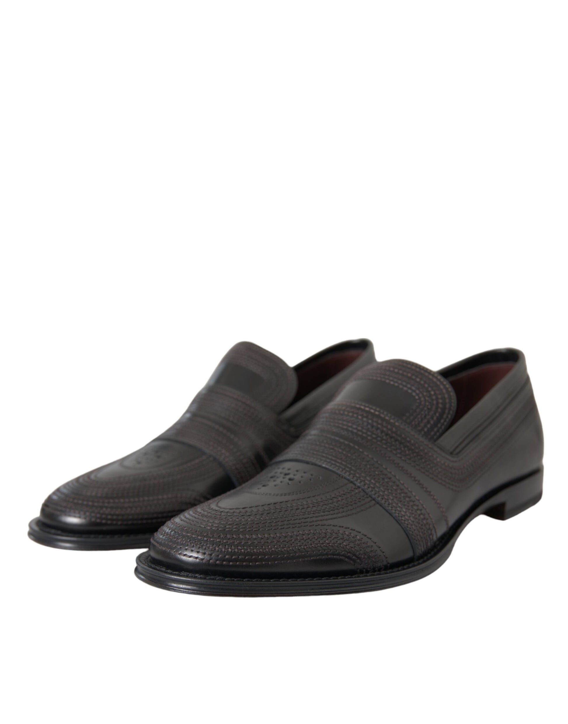 Schwarzbraune Leder-Loafer für Herren