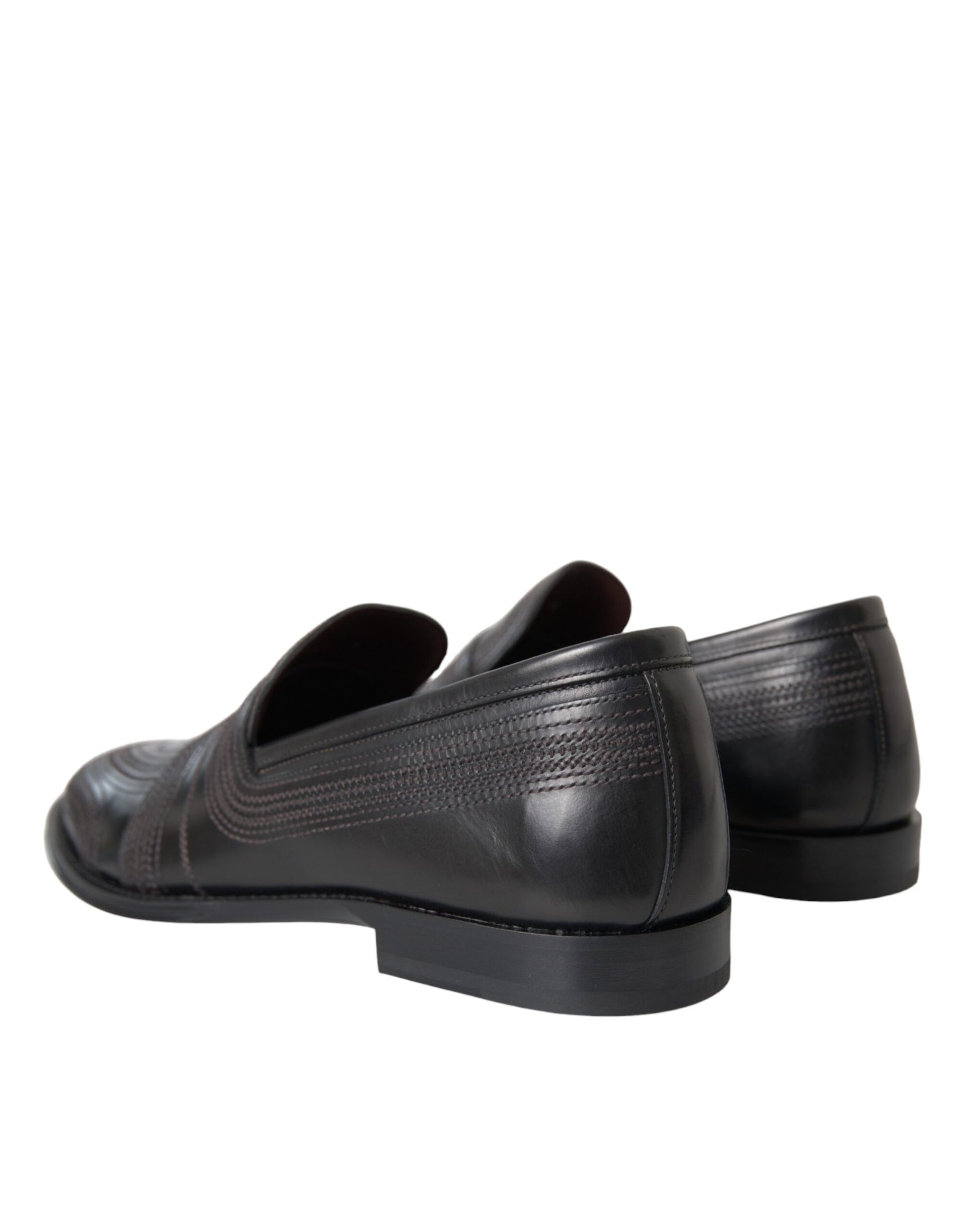 Schwarzbraune Leder-Loafer für Herren